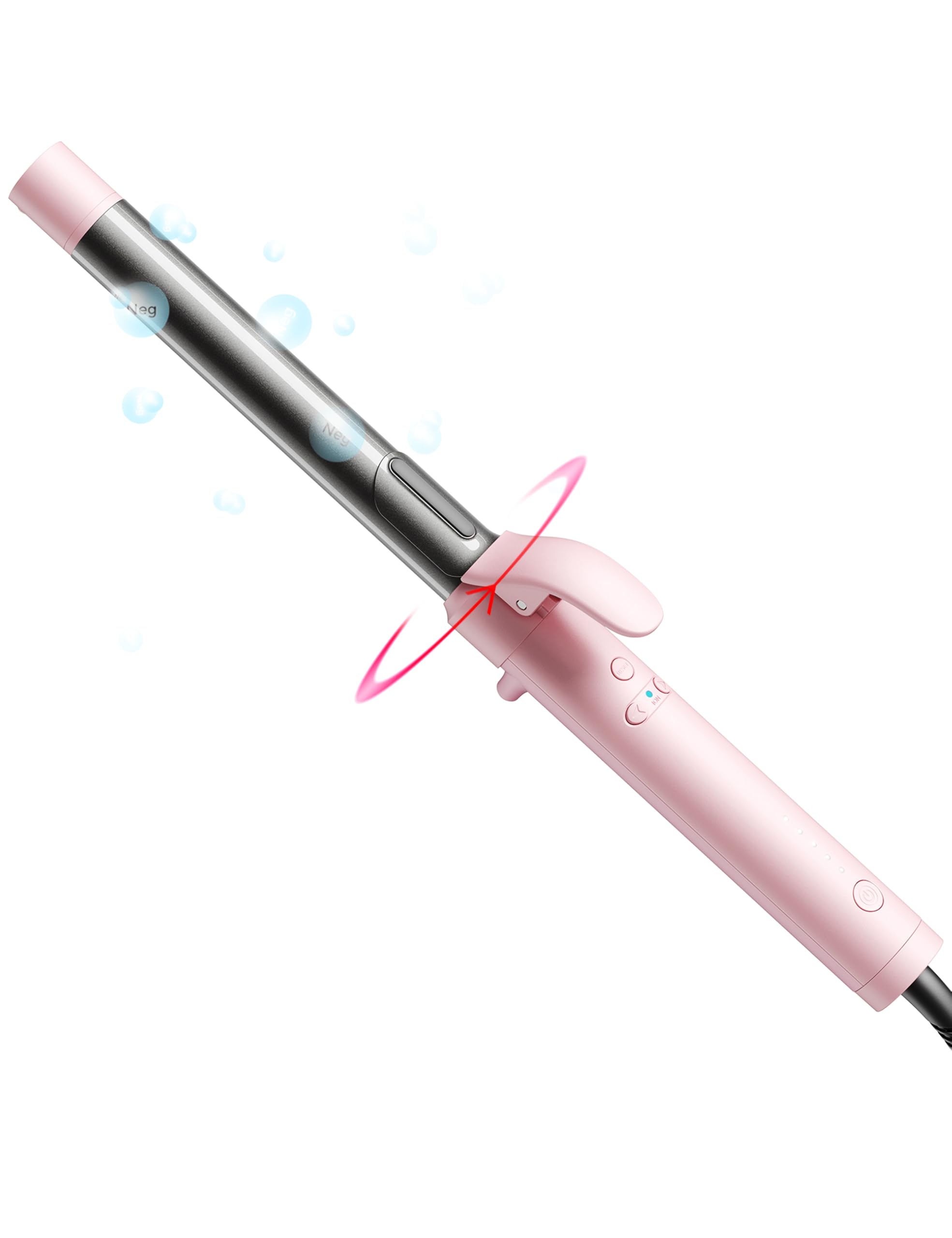 Rotating Curling Iron 1 Inch - TYMO Automatic Curling Wand for Beach Waves, 2024 Upgraded Professional Tourmaline Ceramic Auto Curler with 40M Negative Ions & 30s Heat-up for Medium/Long Hair, Pink