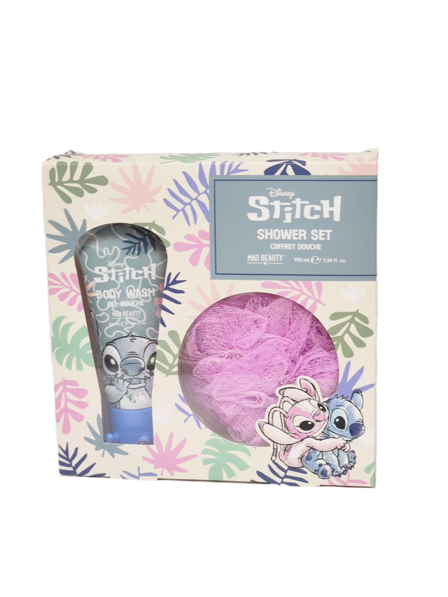 Disney Lilo & Stitch Shower Set: Scented Body Wash and Puff Loofah - A Novelty Gift for Bath Time Fun