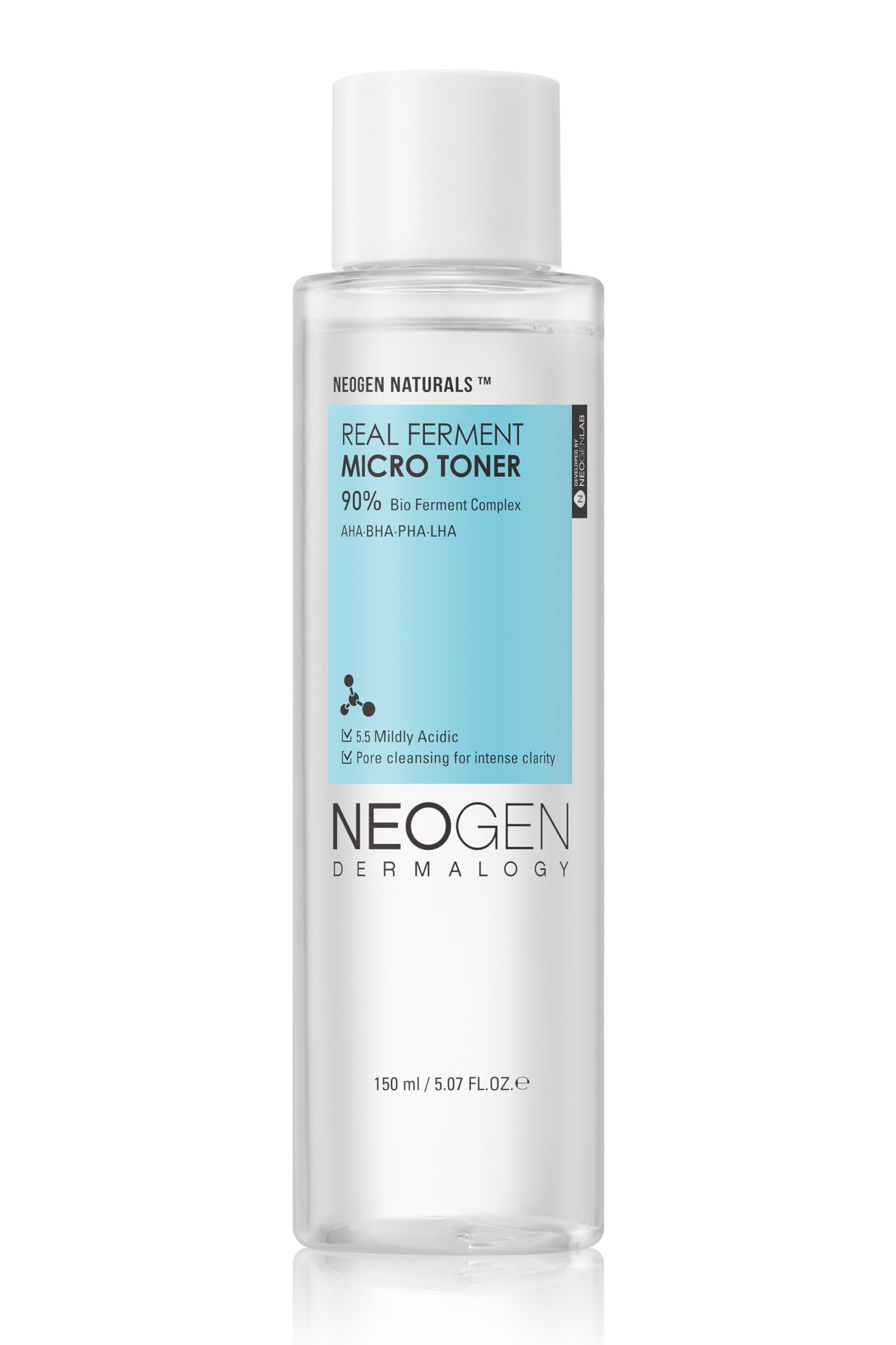 [K-Beauty] Neogen Dermalogy Real Ferment Micro Toner | Gentle Face Toner w/Triple Hyaluronic Acid & AHA, BHA, PHA, LHA Gentle Exfoliation 5.07 fl oz