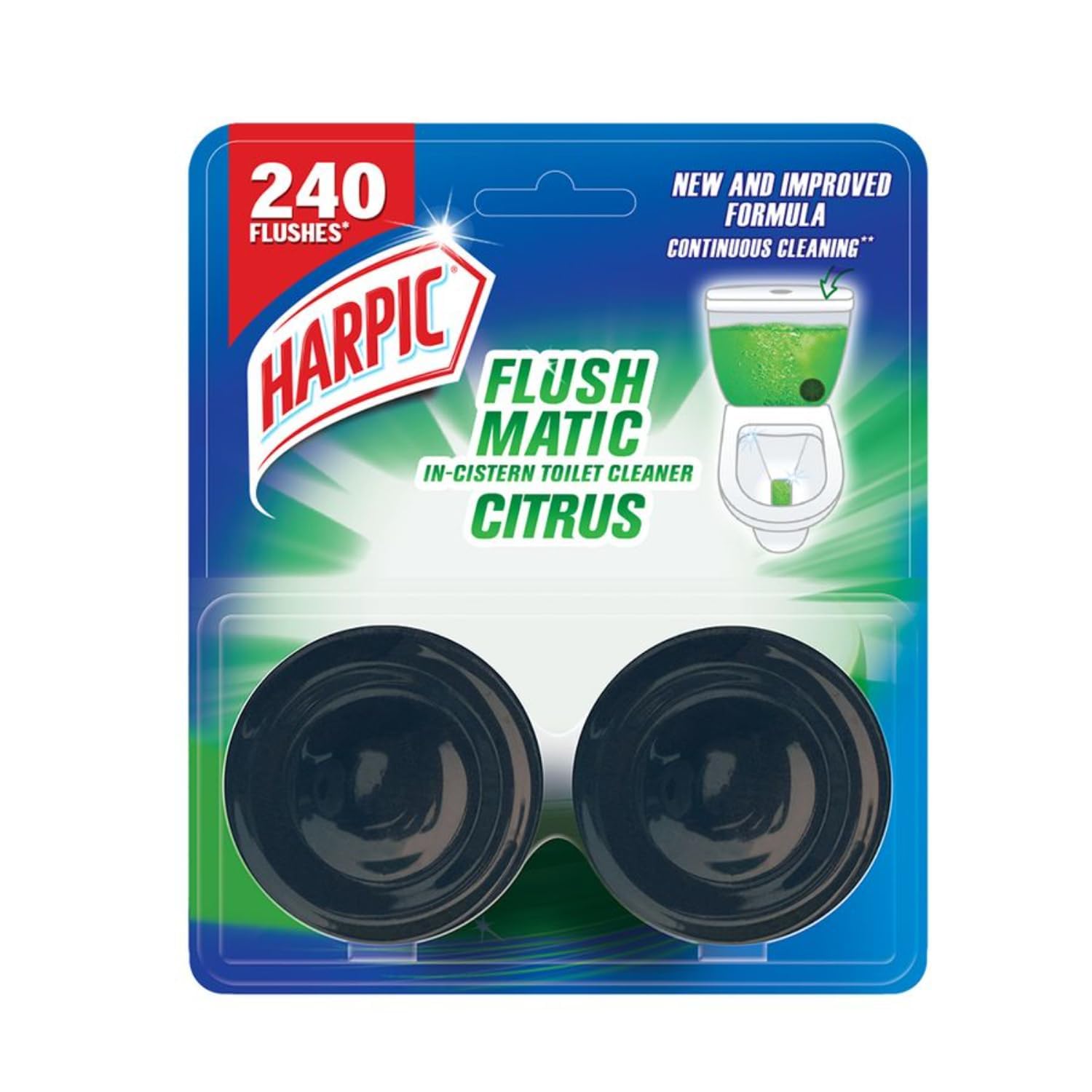 Harpic 100 gm - Citrus, Flushmatic In-Cistern Toilet Cleaner Blocks | Toilet Flush Cleaner Balls