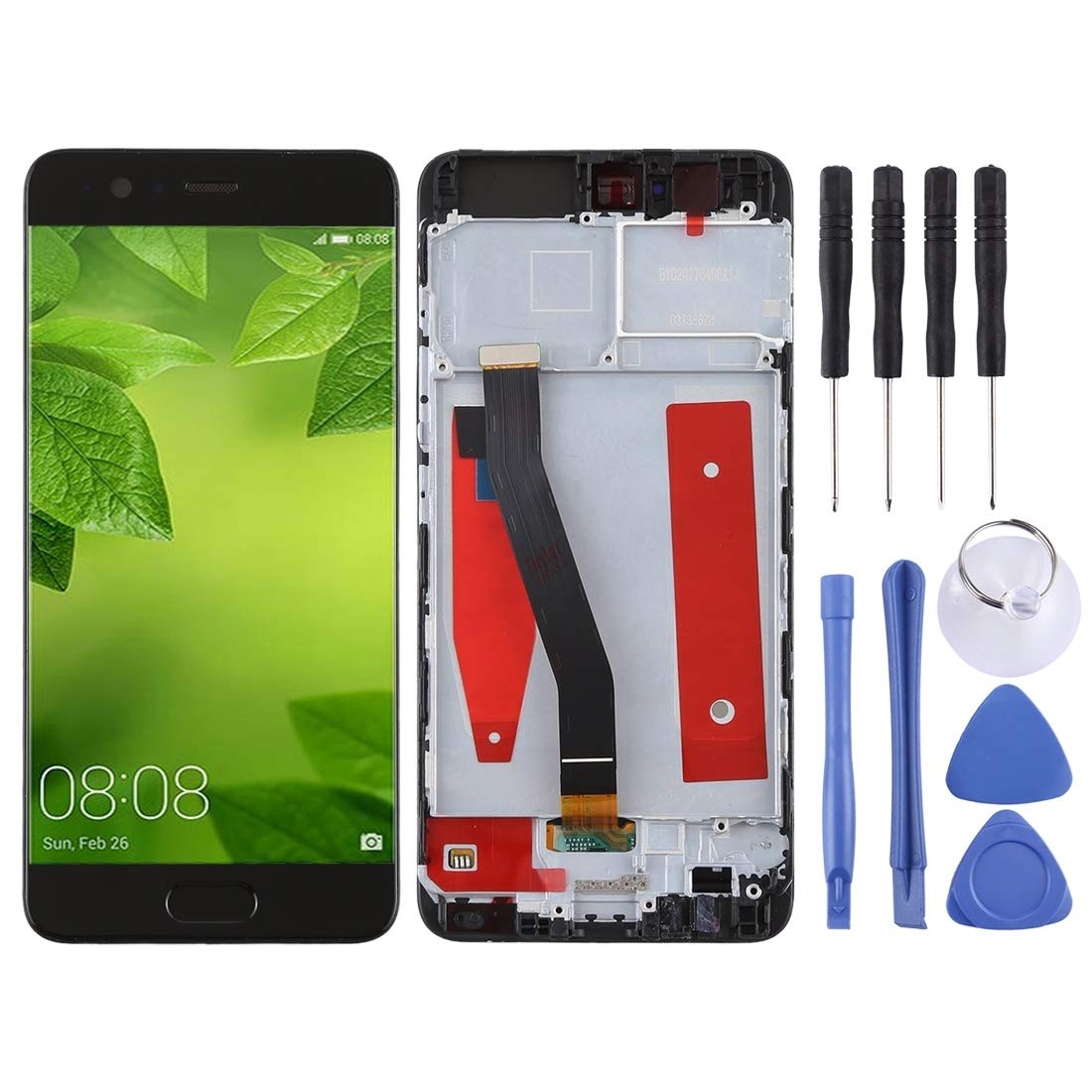 Jfdcxfx LCD Screen and Digitizer Full Assembly with Frame for Huawei P10(Black) (Color : Black)