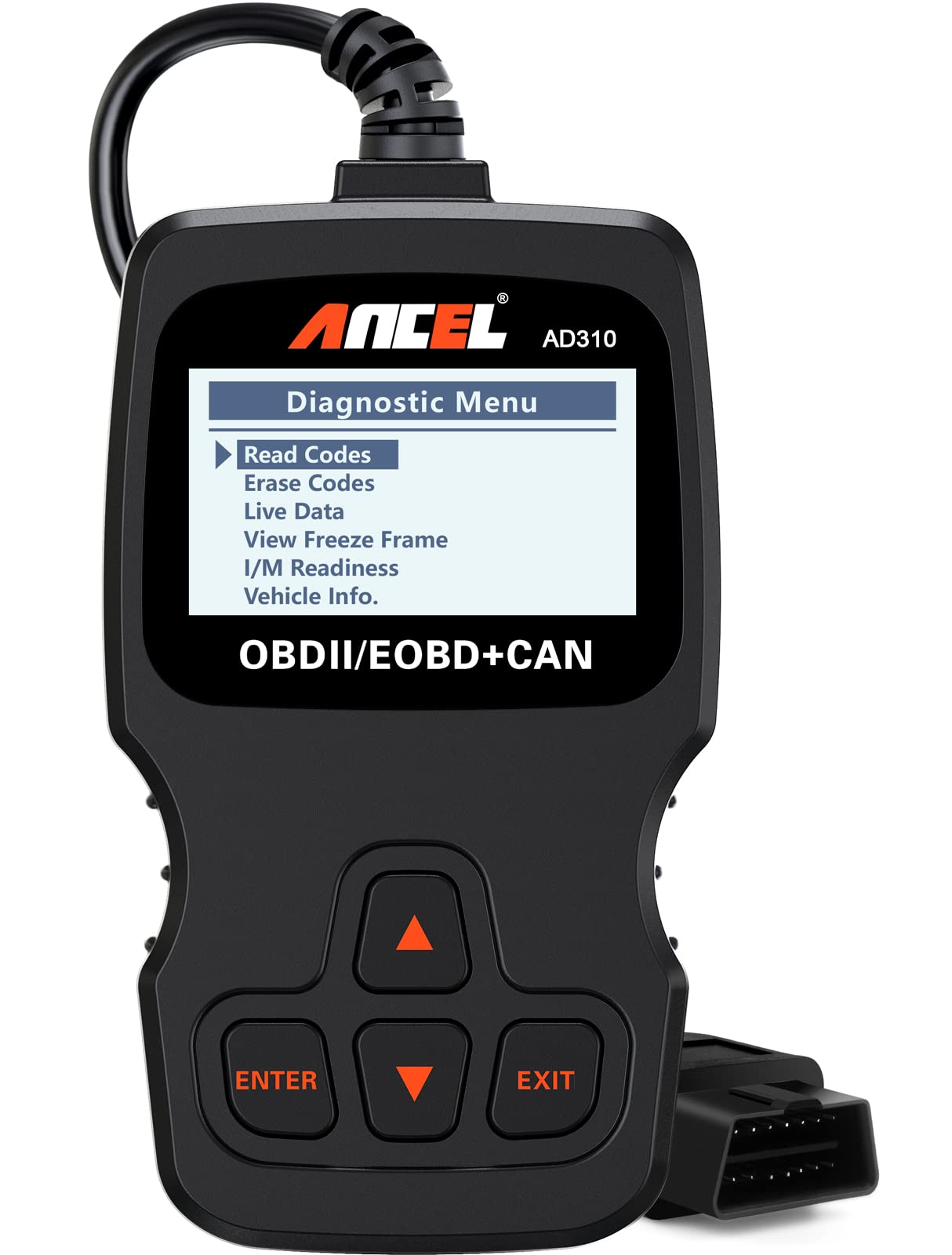 ANCELAD310 Classic Enhanced Universal OBD II Scanner Car Engine Fault Code Reader CAN Diagnostic Scan Tool, Read and Clear Error Codes for 1996 or Newer OBD2 Protocol Vehicle (Black)