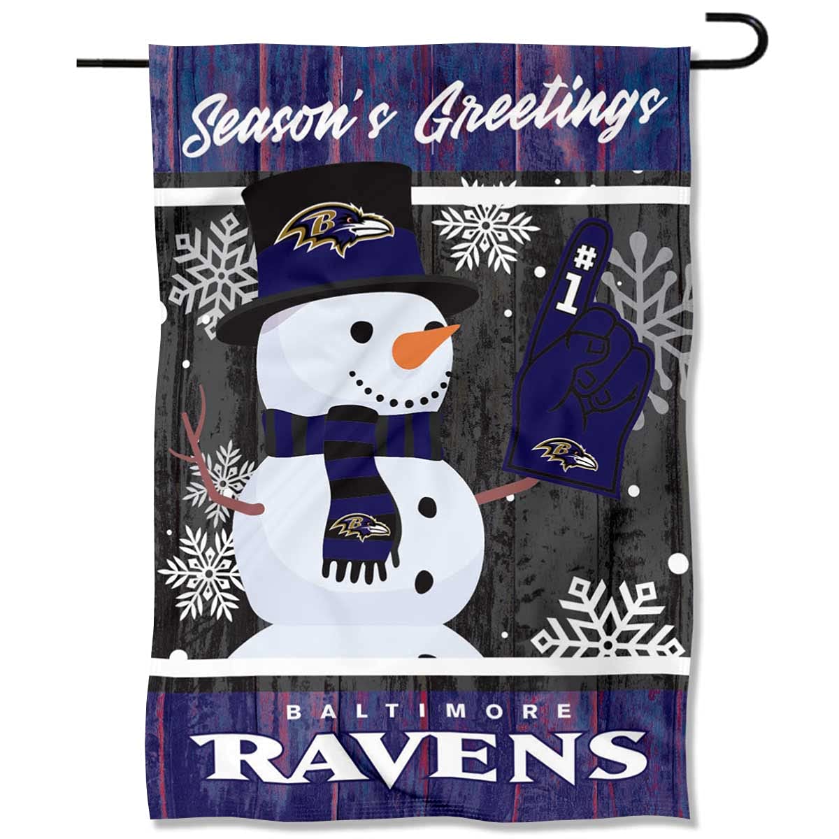 Baltimore Ravens Holiday Winter Snow Garden Flag Double Sided Banner