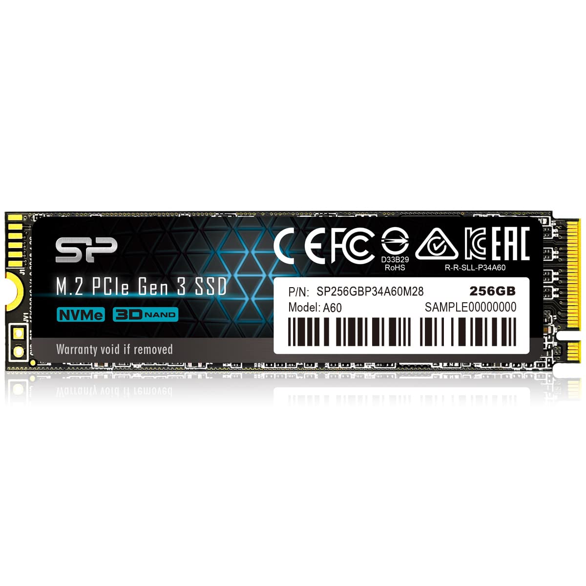 Silicon Power 256GB NVMe M.2 PCIe Gen3x4 2280 SSD (SP256GBP34A60M28)