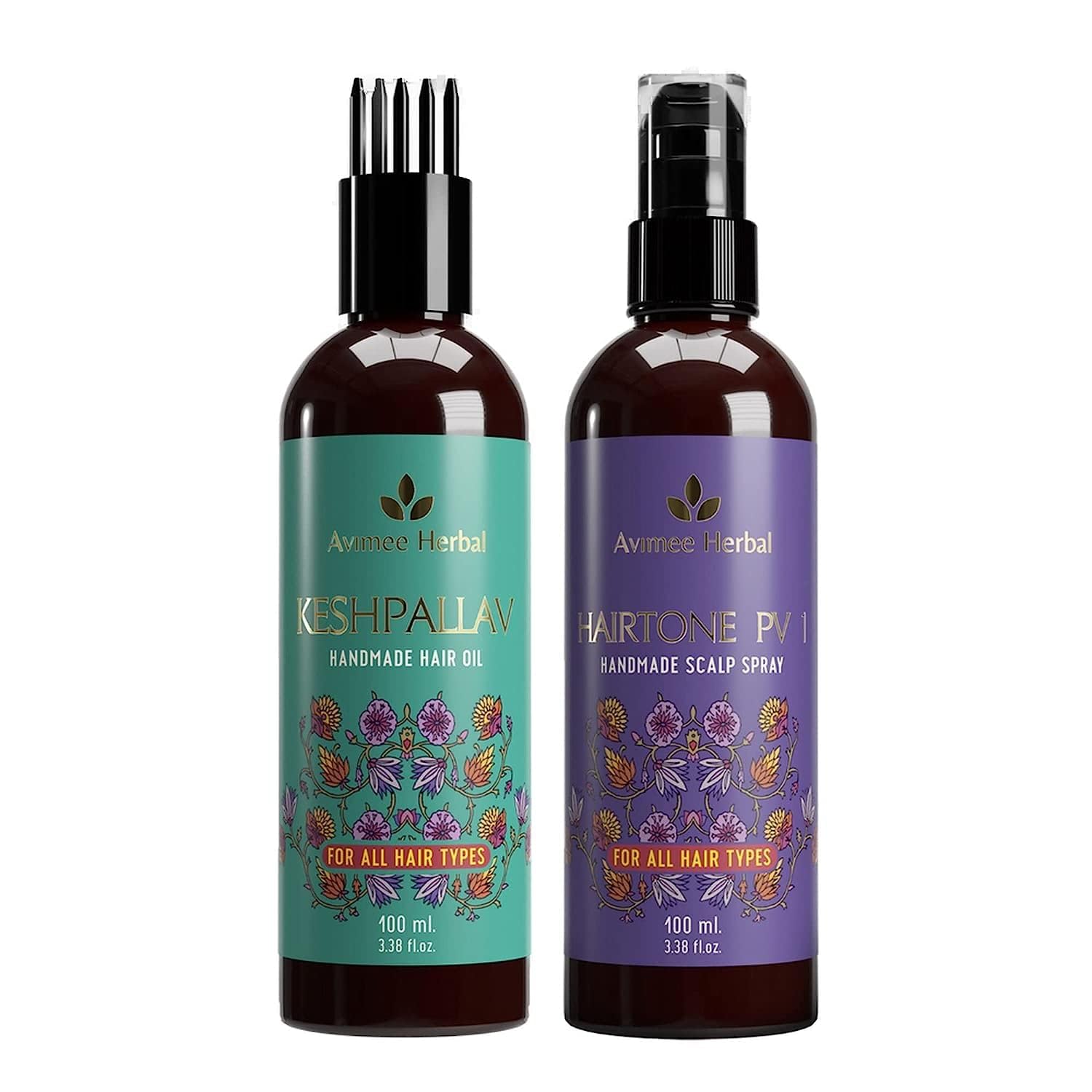 Avimee Keshpallav Hair Oil (100 ml) & Hairtone PV 1 Scalp Spray (100 ml) Combo Pack | Hair Fall Control Kit | Super Saver Combo