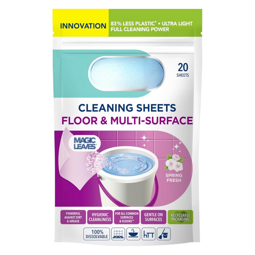 citystoresDB Spring Fresh Floor Multi-Surface Sheets Powerful Against Dirt & Grease Gentle On Surface 20 Sheets 8014