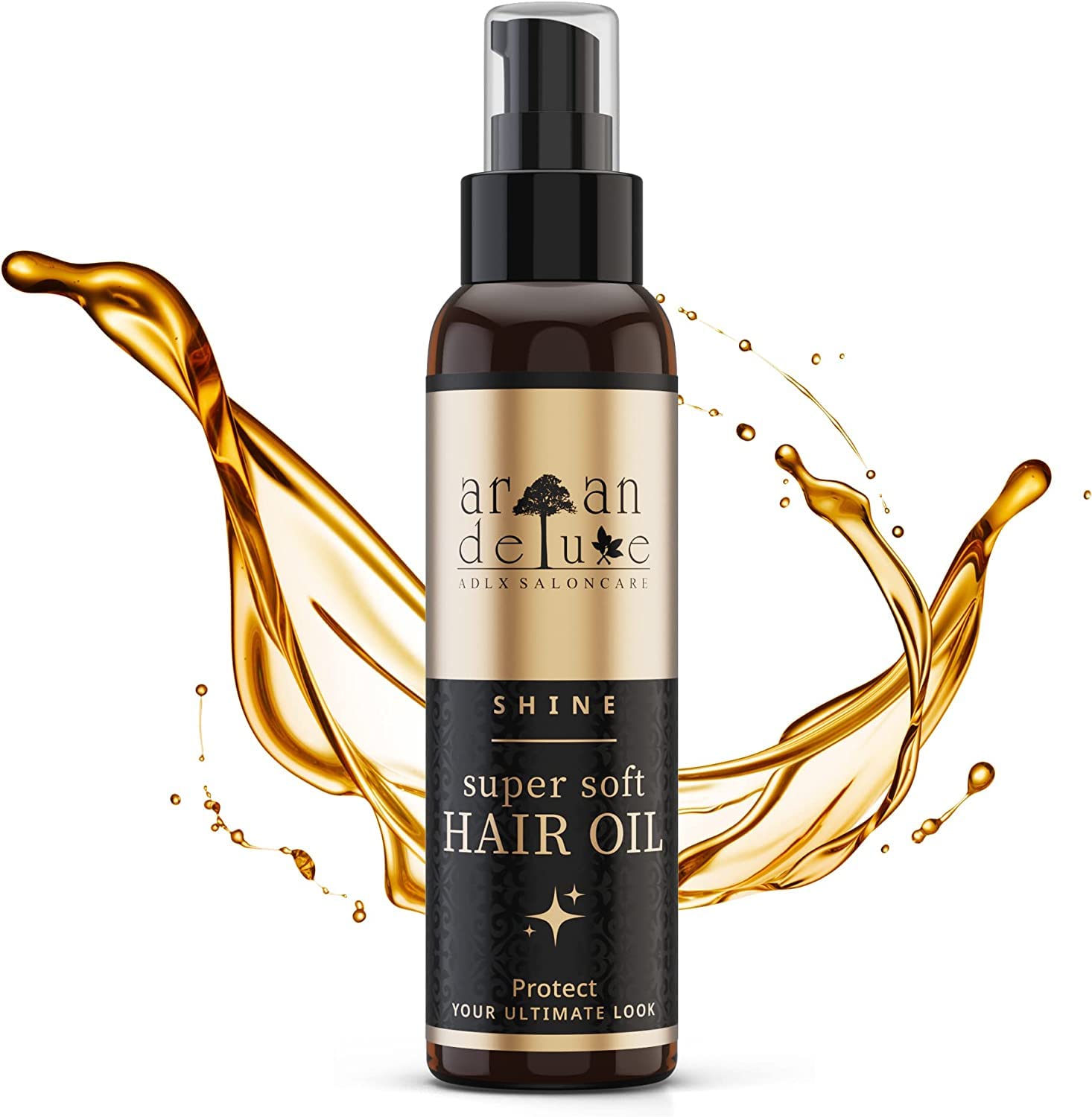 Argan Deluxe Hair Oil in salon quality - Argan oil haircare for dry, broken shiny & curly hair - Hair protection from Morocco with argan oil - 100 ml