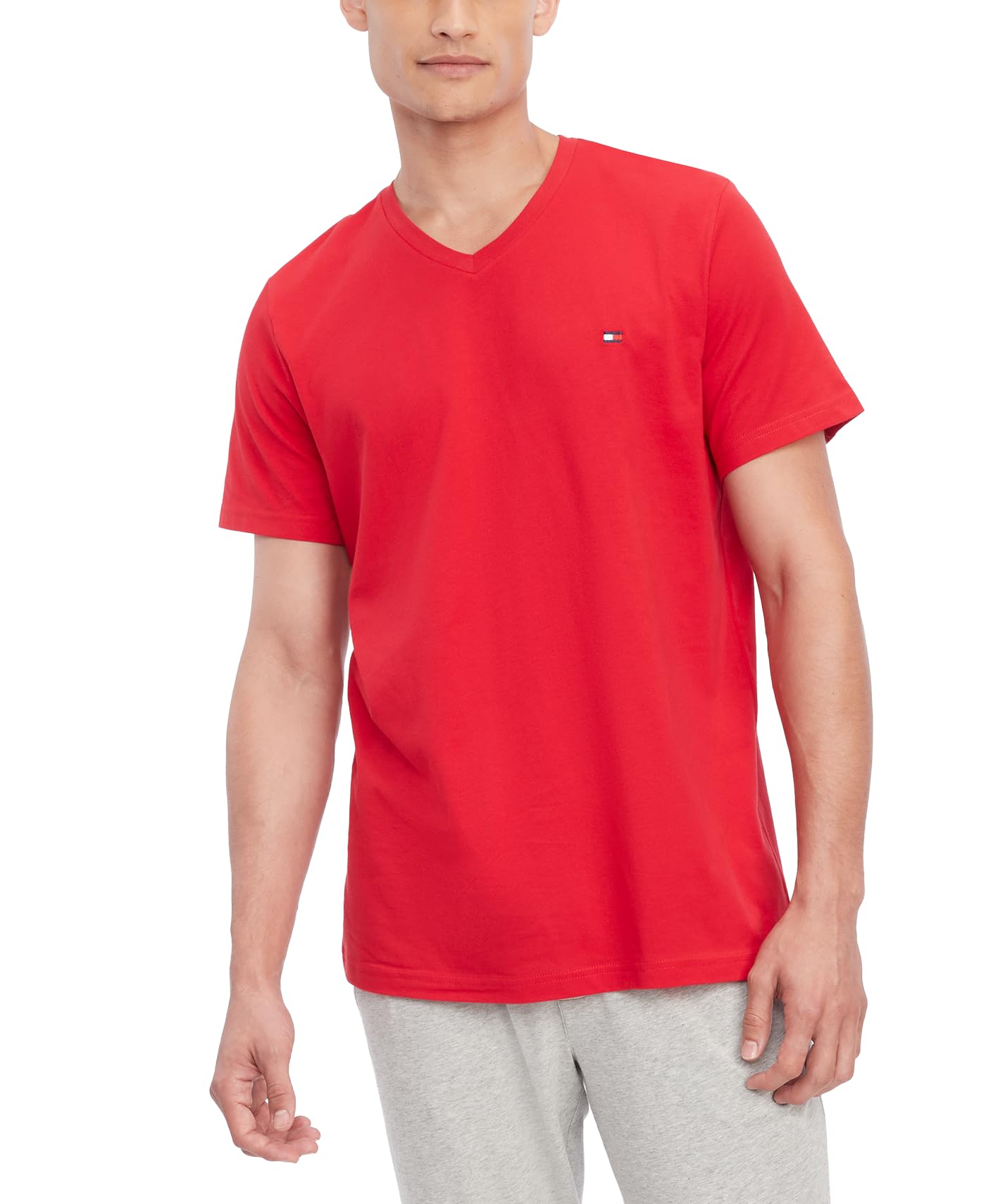 Tommy Hilfiger Men's Flag V Neck Tee