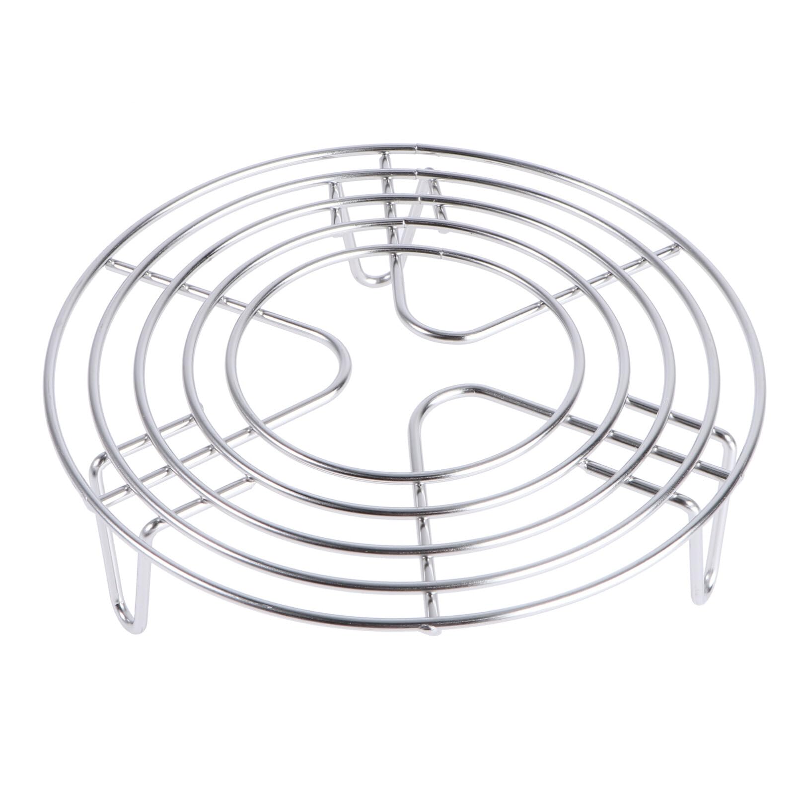 Tofficu Stainless Steel Steamer Rack for Pots, Round Cooling Rack 6.3in (diameter)*1.6in (height), Steam Rack for Steam Fryer Stockpot Pressure Cooker