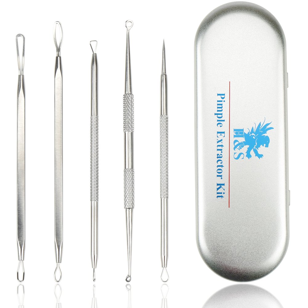 H&S Blackhead Remover Tool Kit Pimple Whitehead Acne Comedone Extractor Tool Set Stainless Steel