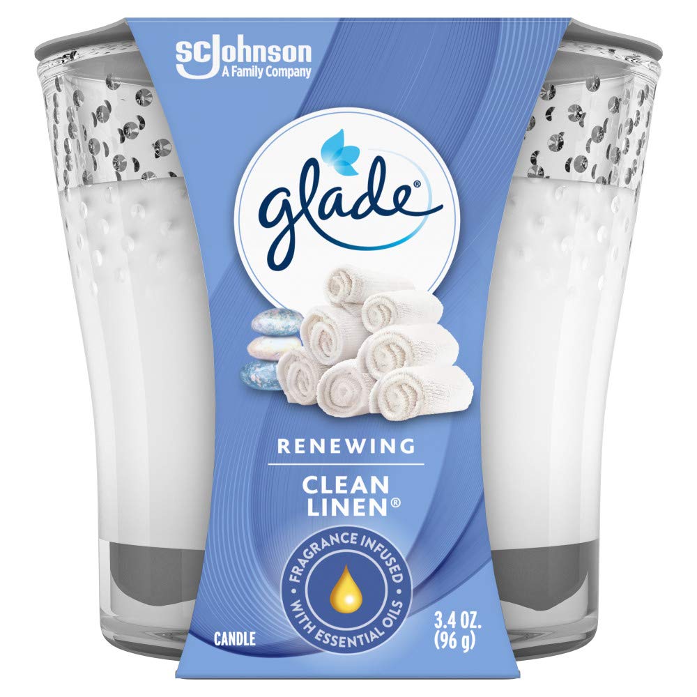 1 Pack : Glade Jar Candle Air Freshener, Clean Linen, 3.4 Ounce