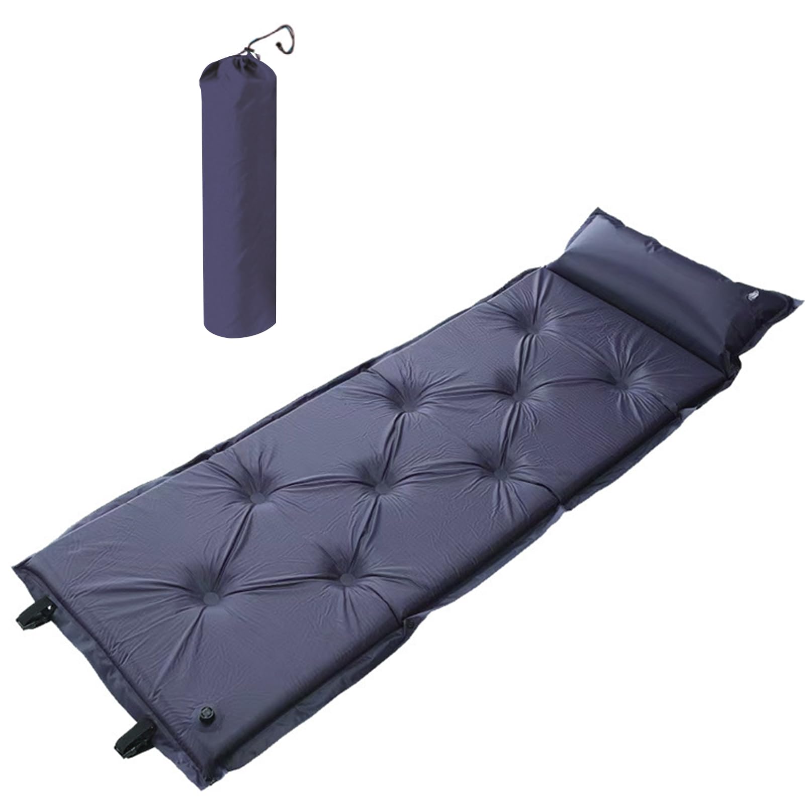 Beauenty Portable Camping Pad, Self Inflating Sleeping Pad 4 Season, Built-in Pump, Camping Lightweight Air Mattress (Blue)