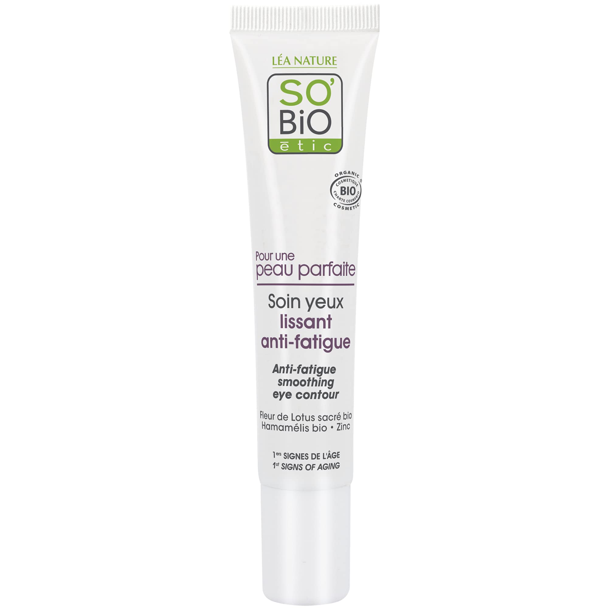 So'Bio Étic | Anti-Fatigue Smoothing Eye Contour | Organic Eye Cream for Brightening & Plumping Under Eye Bags, Dark Circles, Wrinkles & Anti-Aging | 0.51 fl oz