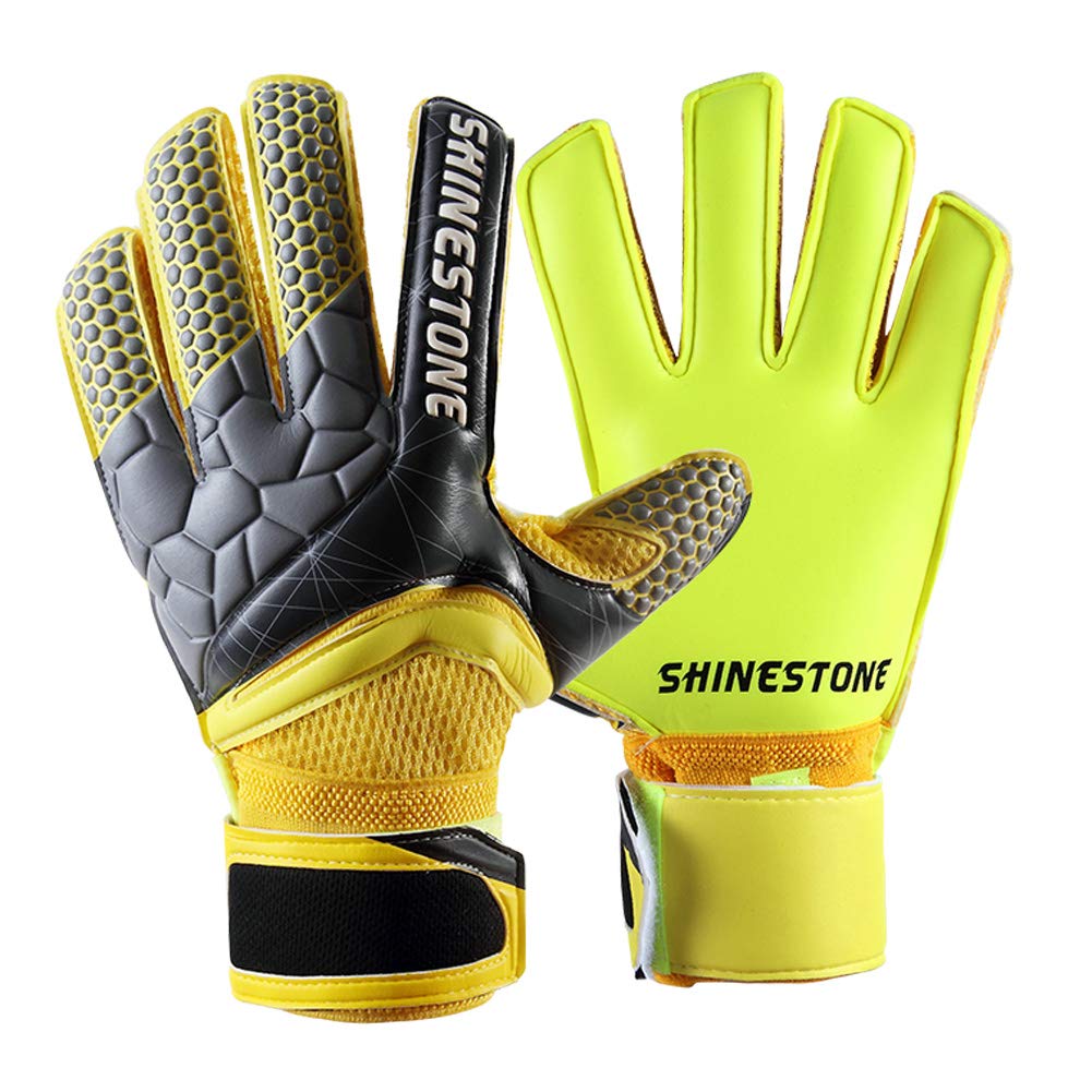 ShinestoneGoalkeeper Goalie Gloves, Youth Adult Kids Soccer Football Goalkeeper Goalie Gloves with Strong Grip and Finger Protection to Prevent Injuries