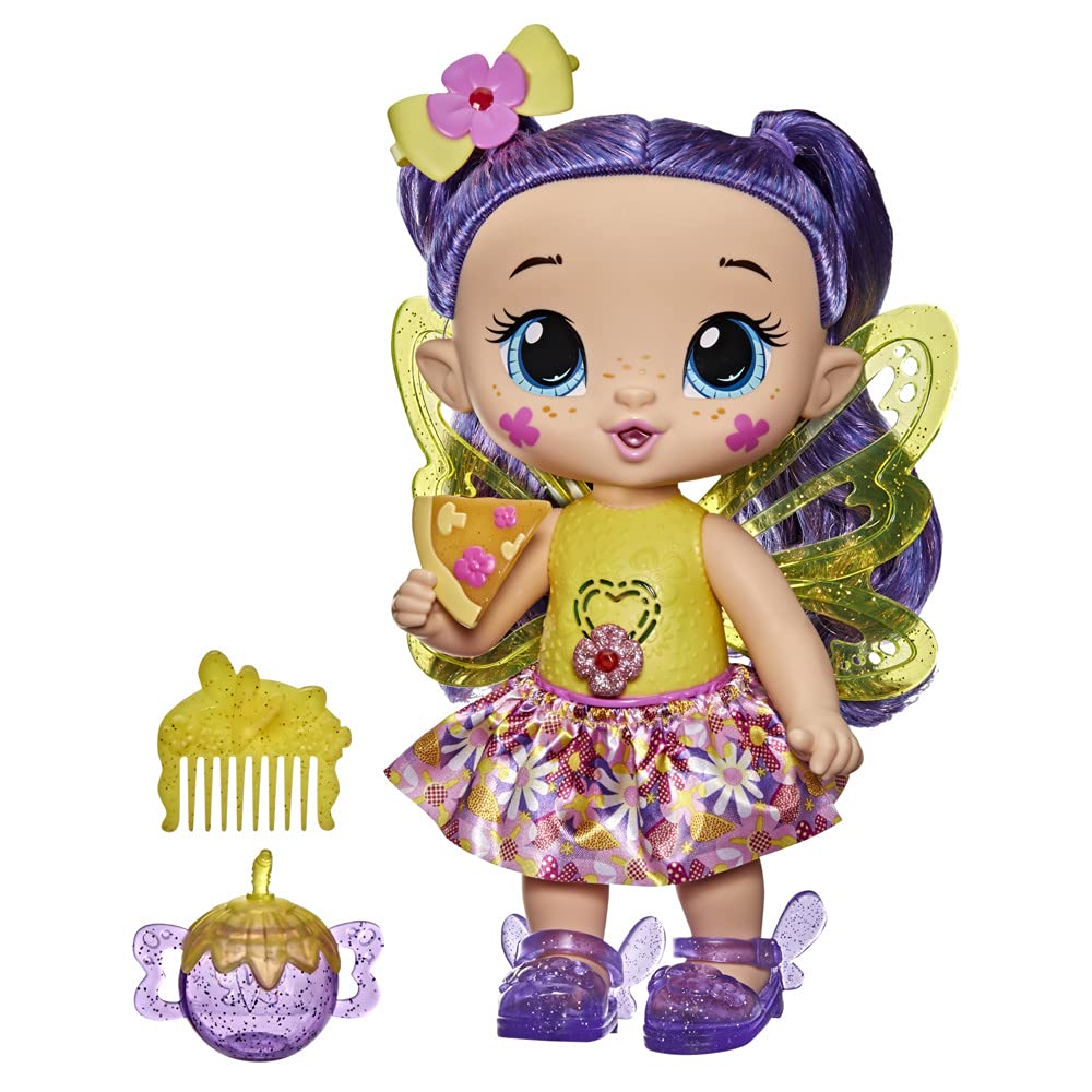 Baby Alive Glo Pixies Doll, Siena Sparkle, Interactive 10.5 inch Pixie Doll Toy For Kids 3 and Up, 20 Sounds, Glows with Pretend Feeding, Multicolor, F2593