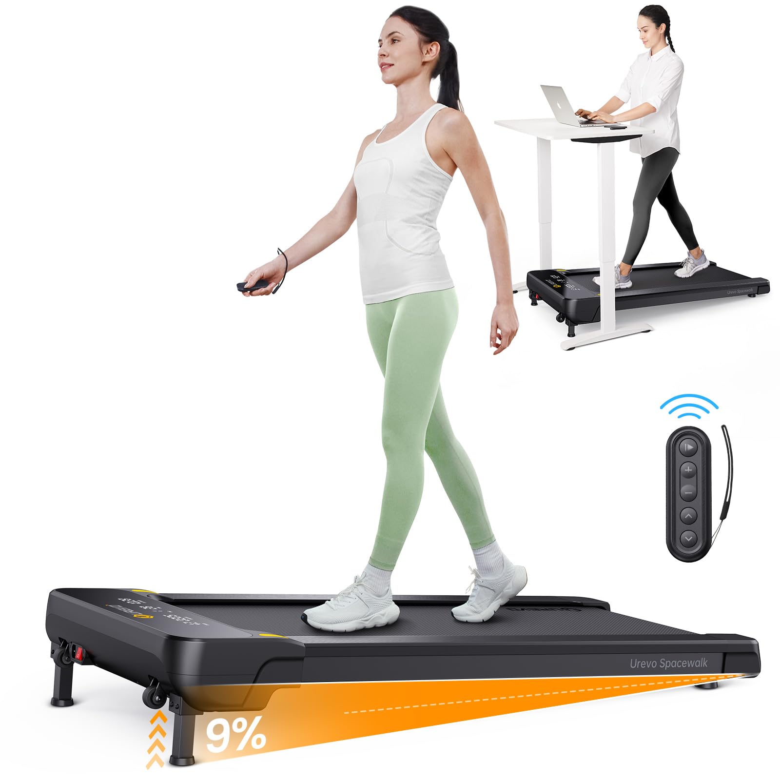 Under Desk Treadmill for Office Under Desk, Walking Pad 2 in 1 for Home/Office, Portable Walking Pad Treadmill with Remote Control, LED Display