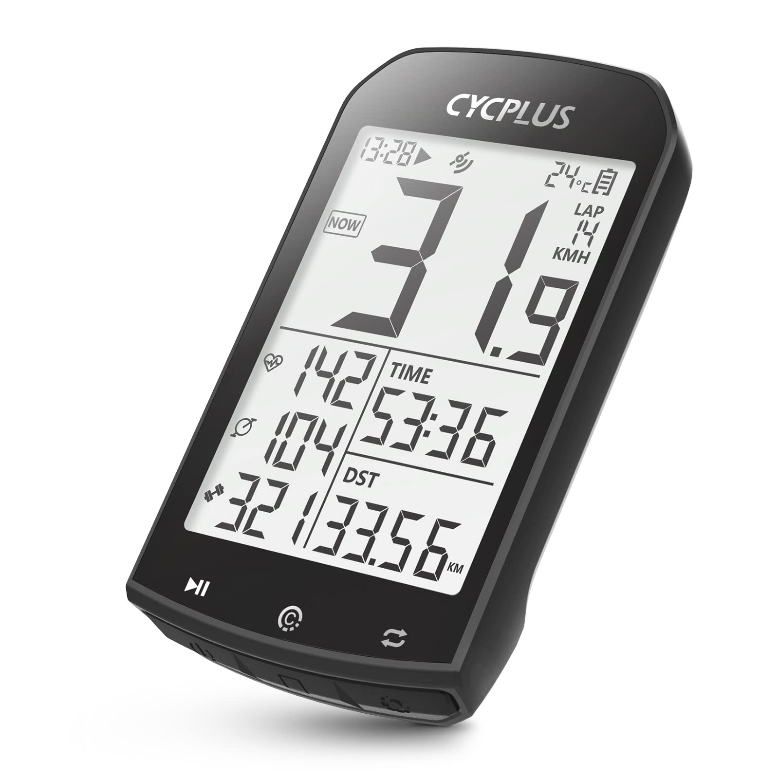 CYCPLUSBike Computer GPS Wireless, ANT+ Cycling Computer GPS with Bluetooth, Multifunctional ANT+ Bicycle Computer GPS with 2.9 LCD Screen, Bike Speedometer with Auto Backlight IP67