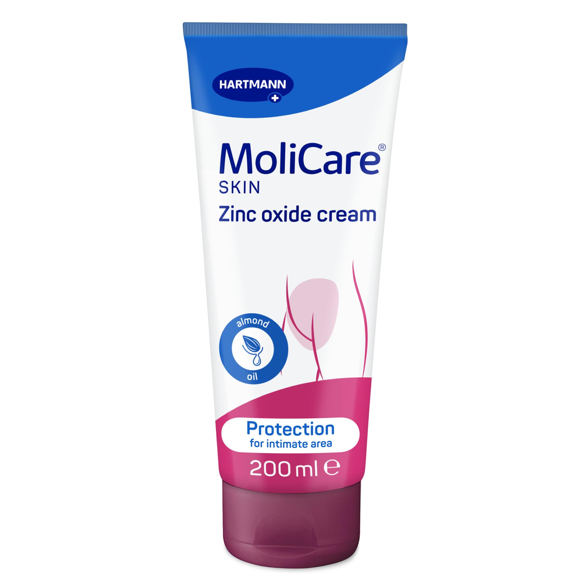 MoliCare Skin Zinc Oxide Cream, 21% zinc oxide for anti-inflammatory effect, protection for skin stressed by incontinence, 200ml