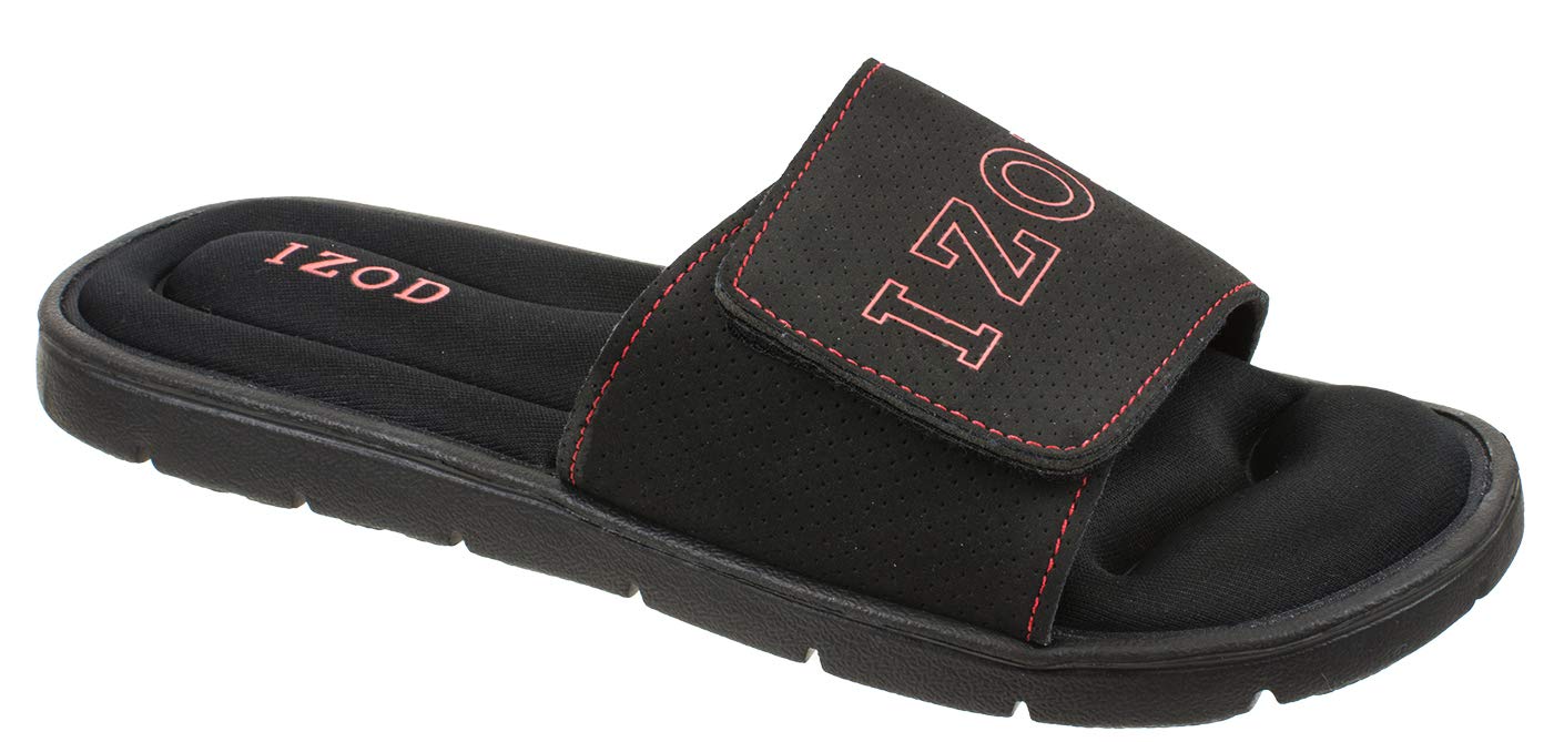 IzodMen's Memory Foam Sandal, Velcro Adjustable Sport Slide, Size 7 to 12