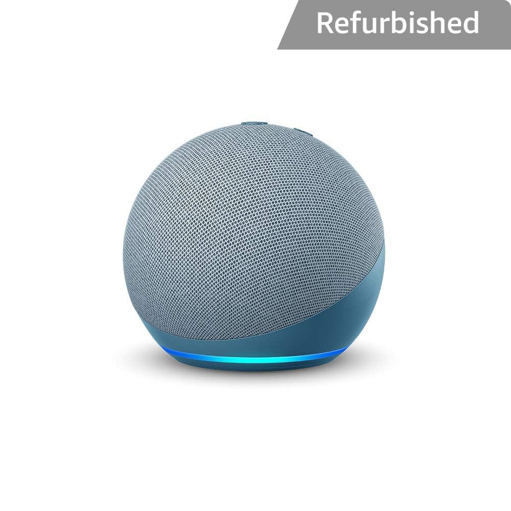 Certified Refurbished Echo Dot (4th Gen, 2020 release)| Smart speaker with Alexa (Blue)