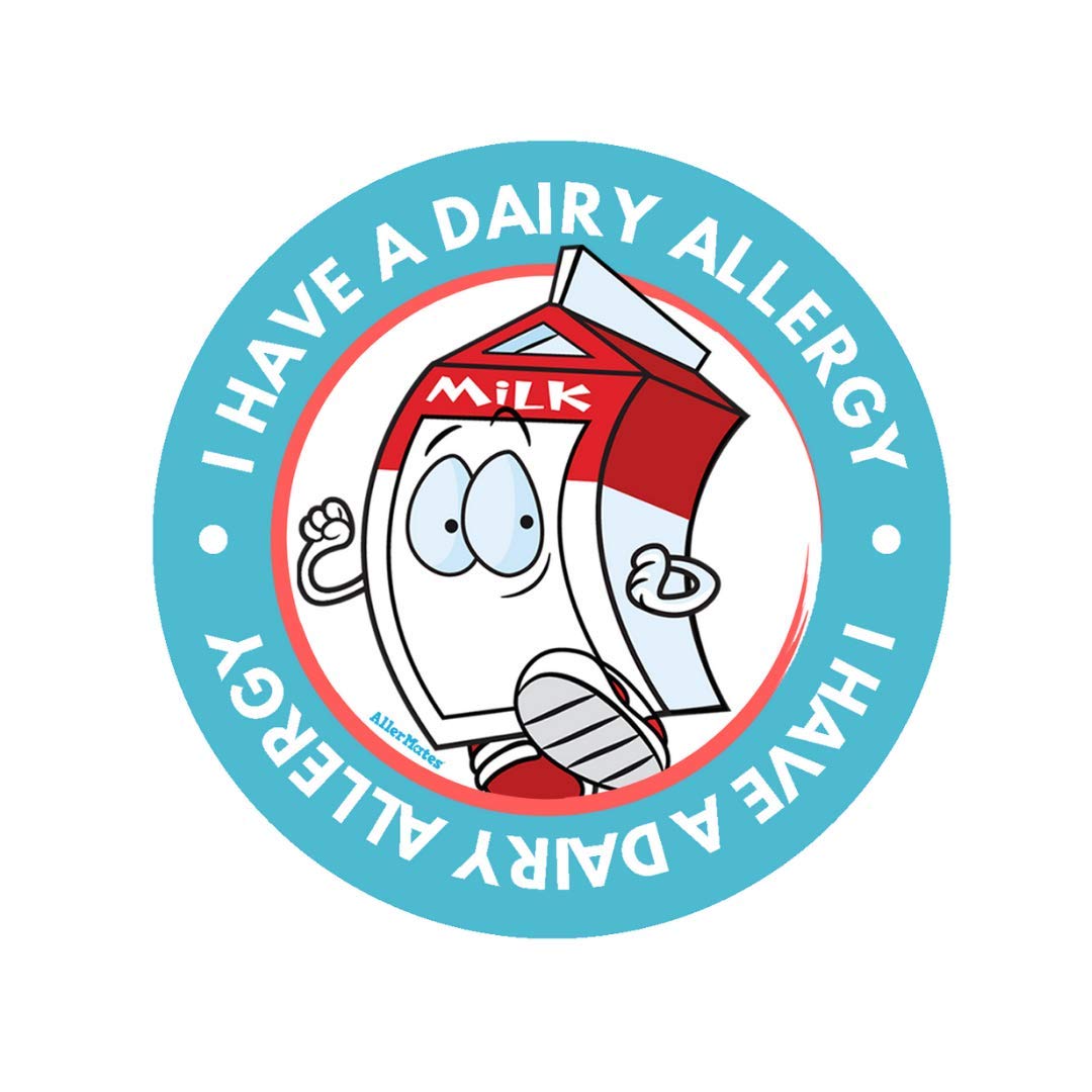 AllermatesKids Dairy Allergy Alert 2" Labels for Safety for Food, School, Daycare - 15 per Pack- 2 Packs