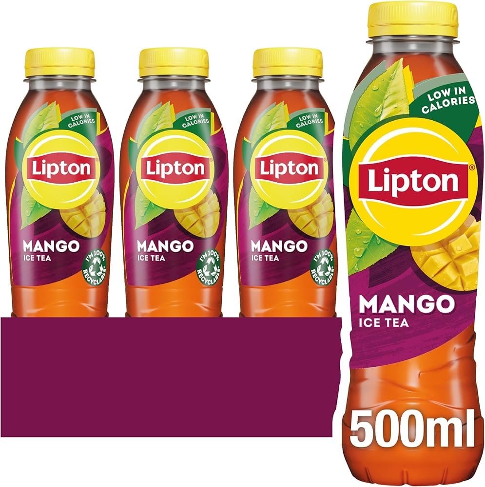 Liipton Mango Ice Tea, 500ml Bottles (Pack of 24 x 500ml)