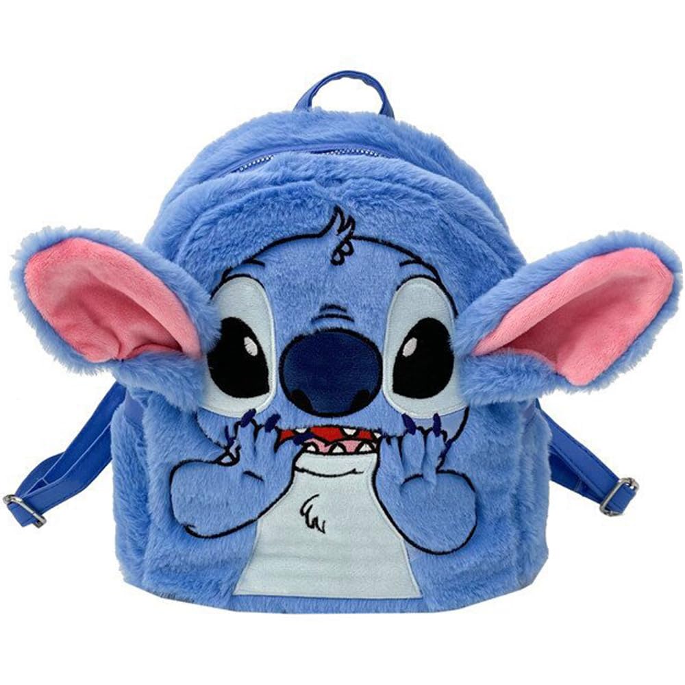 ACCENECute Furry Plush Backpacks Bag - Kawaii Backpack Cute Mini Cartoon Bag Anime 3D Backpack Simple Modern Backpack Handbag Blue Plush Schoolbags