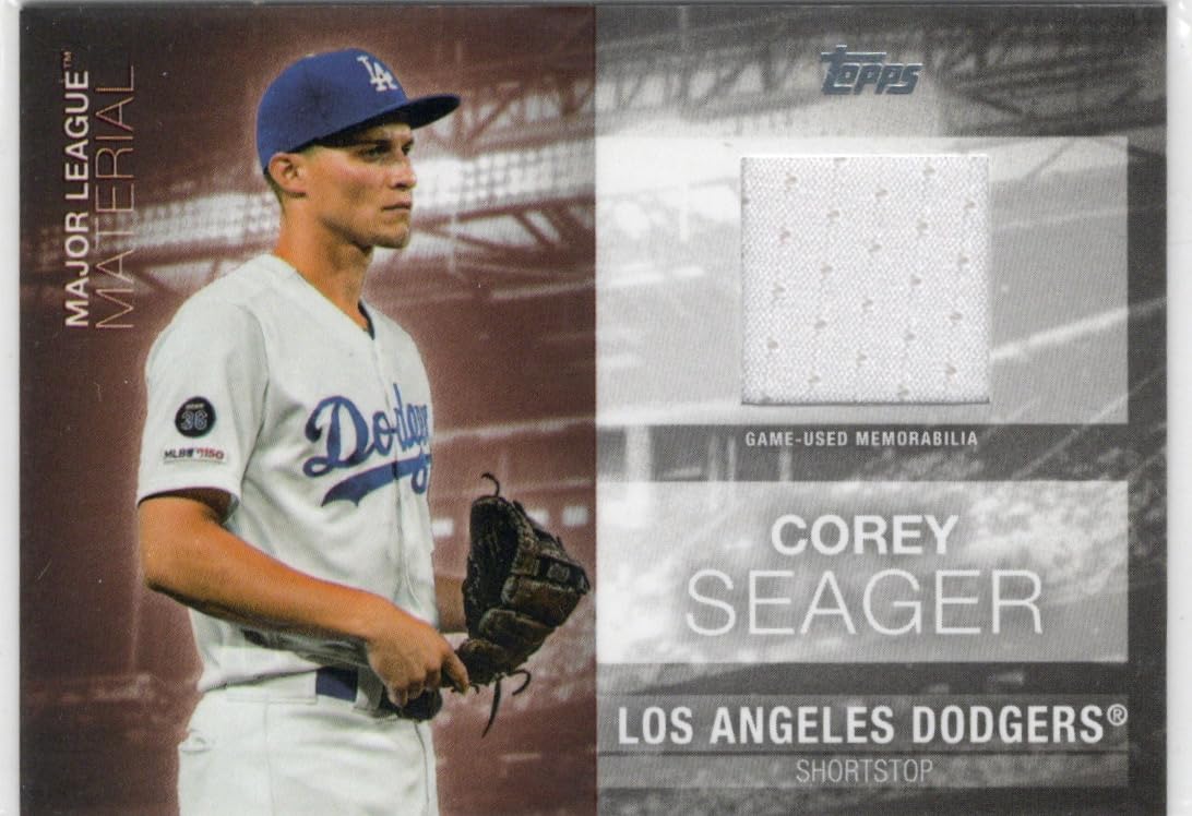 Corey Seager Major League Material Game Worn Jersey Memorabilia Collectible Baseball Card - 2020 Topps Major League Material Baseball Card #MLM-CS (Dodgers)