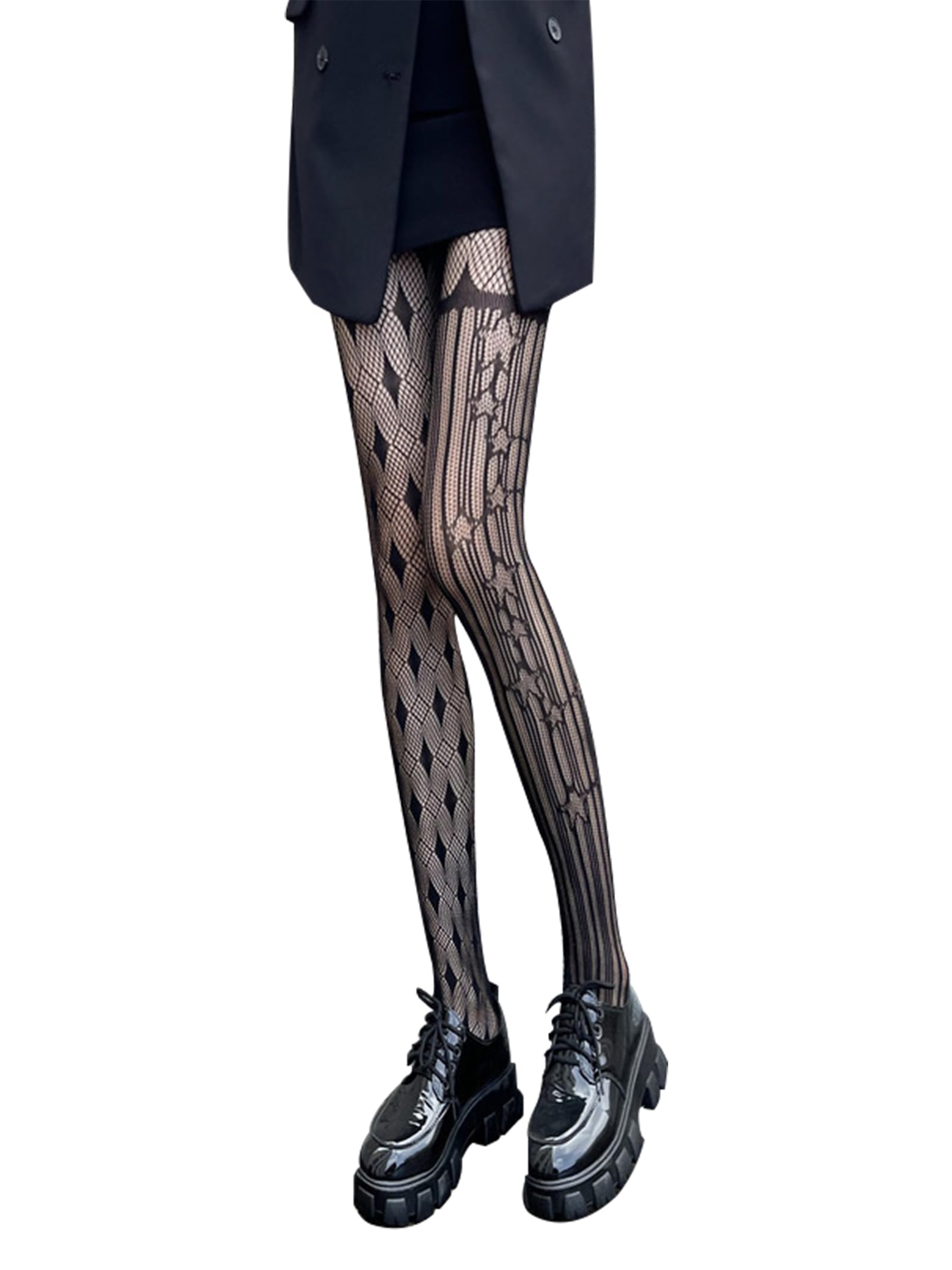 SOUTHROWomen's Patterned Tights Stockings Pantyhose for Halloween Cosplay Party