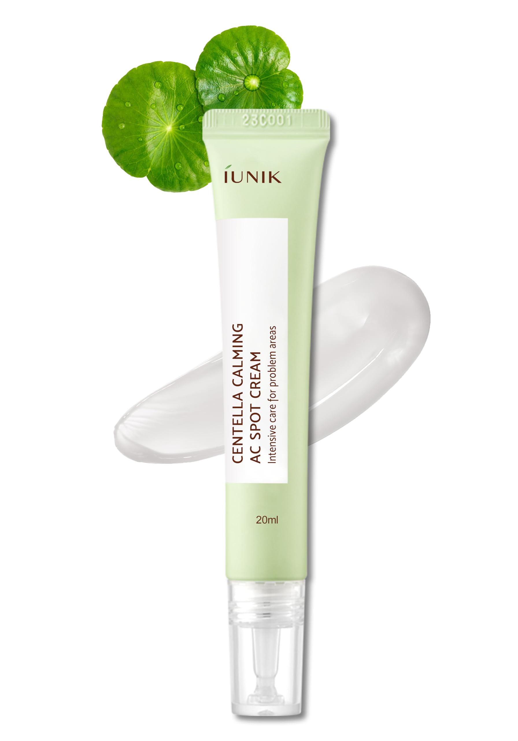 IUNIK 81% Concentrated Centella Calming Gel Acne Spot Cream w/AHA BHA PHA Salicylic Acid Niacinamide Tea Tree Oil-Free Blemish Pimple Lightweight for Adults & Teens .67 Oz Sensitive Acne-prone skin