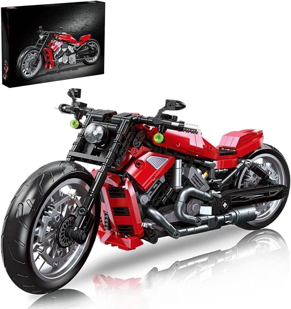 FULHOLPE Motorcycle Building Kits for Night Rod Special, 849Pcs Superbike Building Set, Technology Motorbike Construction Toys Compatible with Major Brands