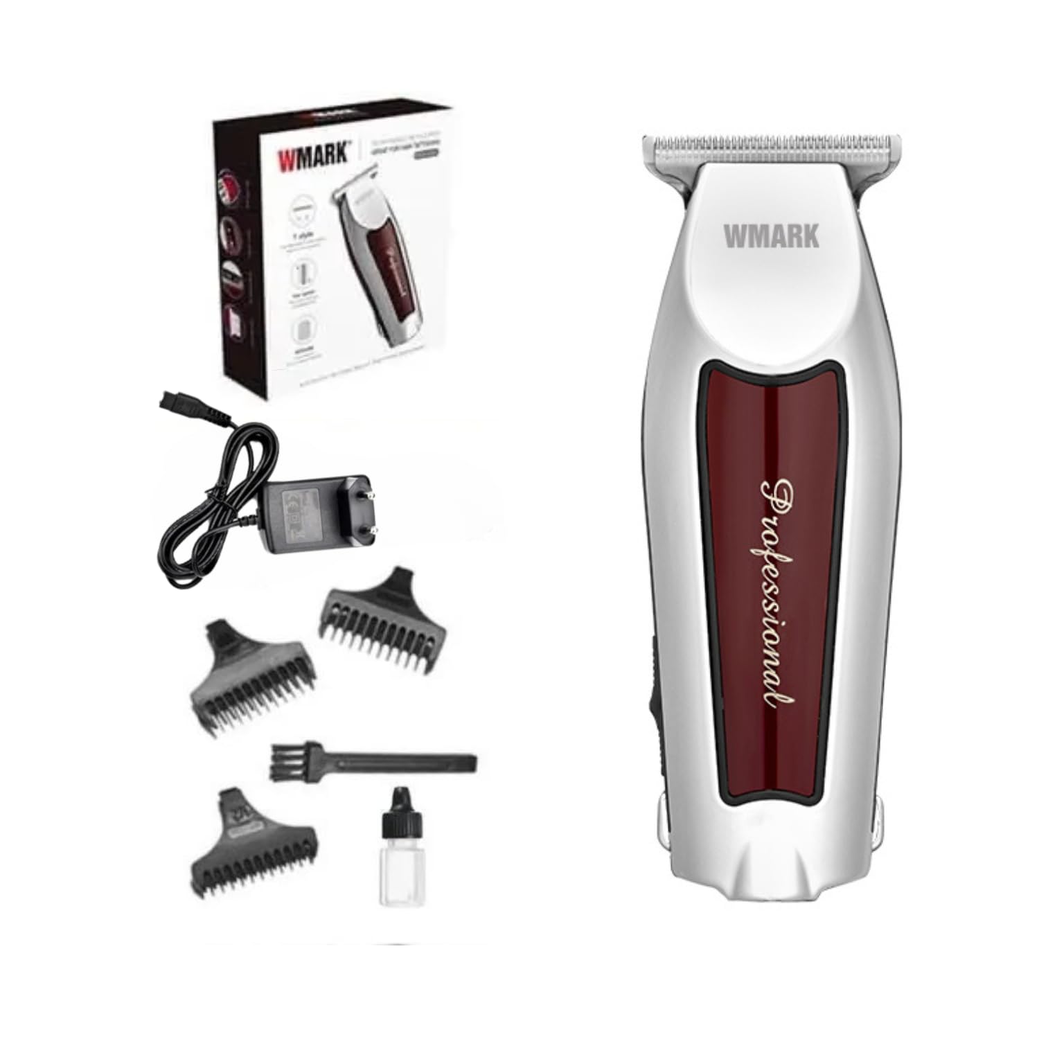 WMARK NG-310 Hair Liner for Men, Clipper T Blade Trimmer, Professional Cordless Zero Gapped Outlining for Barbers, with 6300/6800 RPM Dual Motor, 0mm balding Shape up Edger Beard, Runtime 150 min