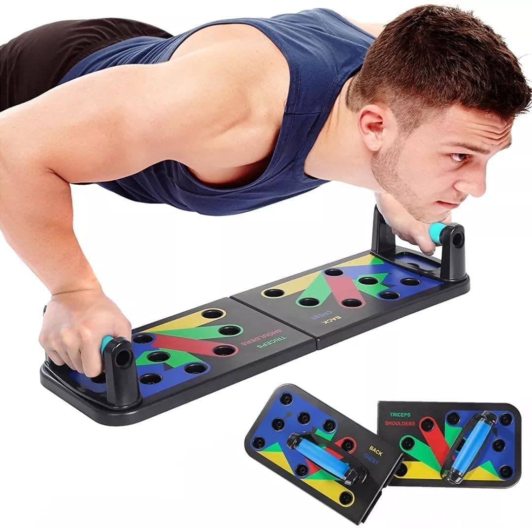 NIRANT Ultimate Push Up System Multi-Position Push Up Board for Total Body Workout Push up Bar workout equipment (Black)