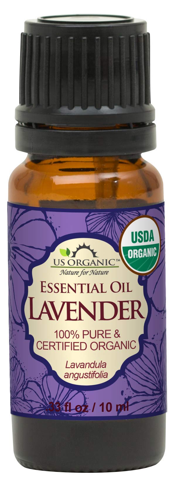 US Organic 100% Pure Lavender Essential Oil (Bulgarian) - USDA Certified Organic - 10 ml - w/Improved caps and droppers (More Size Variations Available)