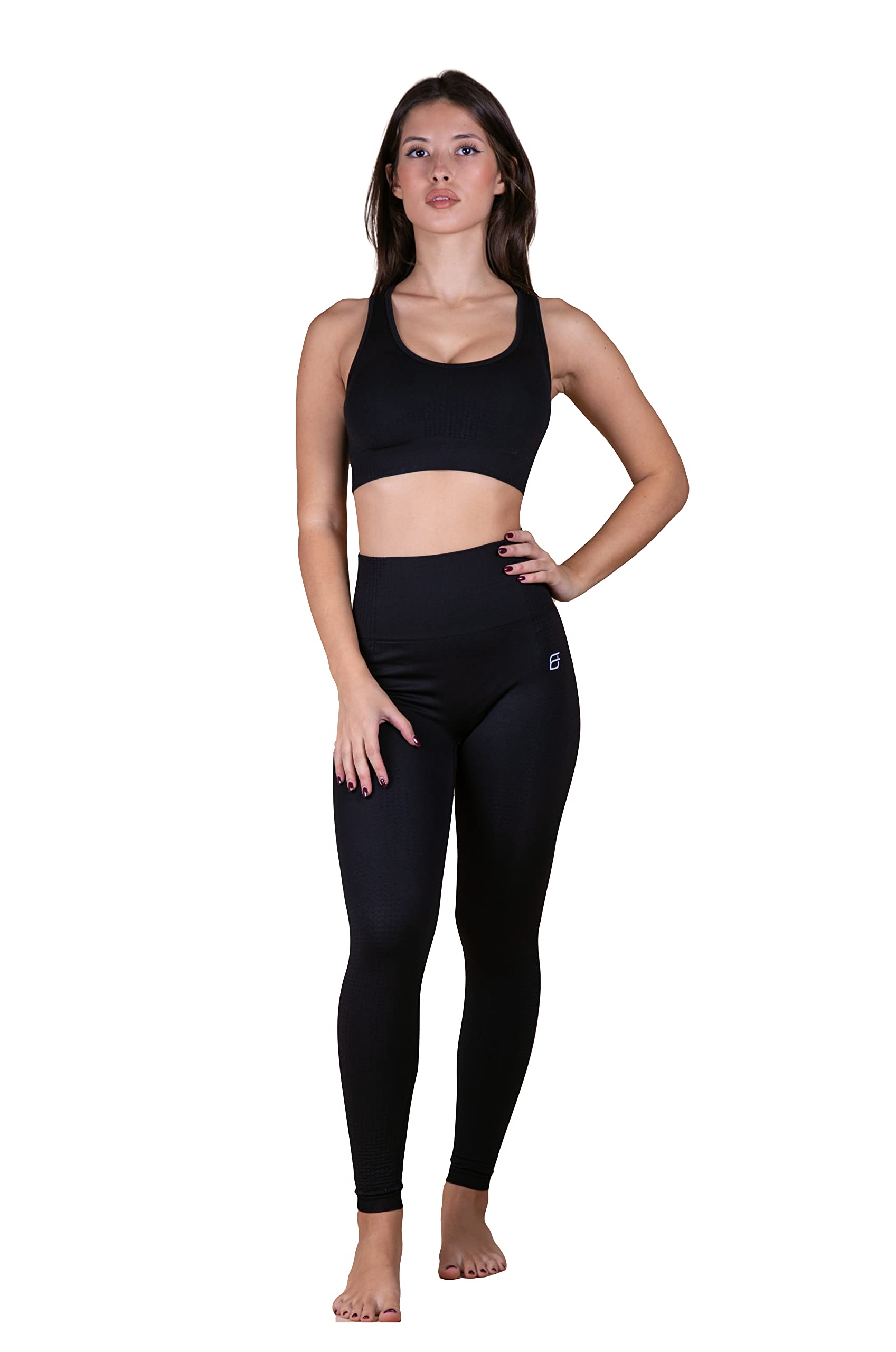 FIT ELEMENTS Seamless Women's Yoga Set Gym Wear, Workout Fitness Clothes, Sports Bra and Leggings Tracksuit, Two Pieces Outfit, Quick Dry Breathable Activewear, IBIZA