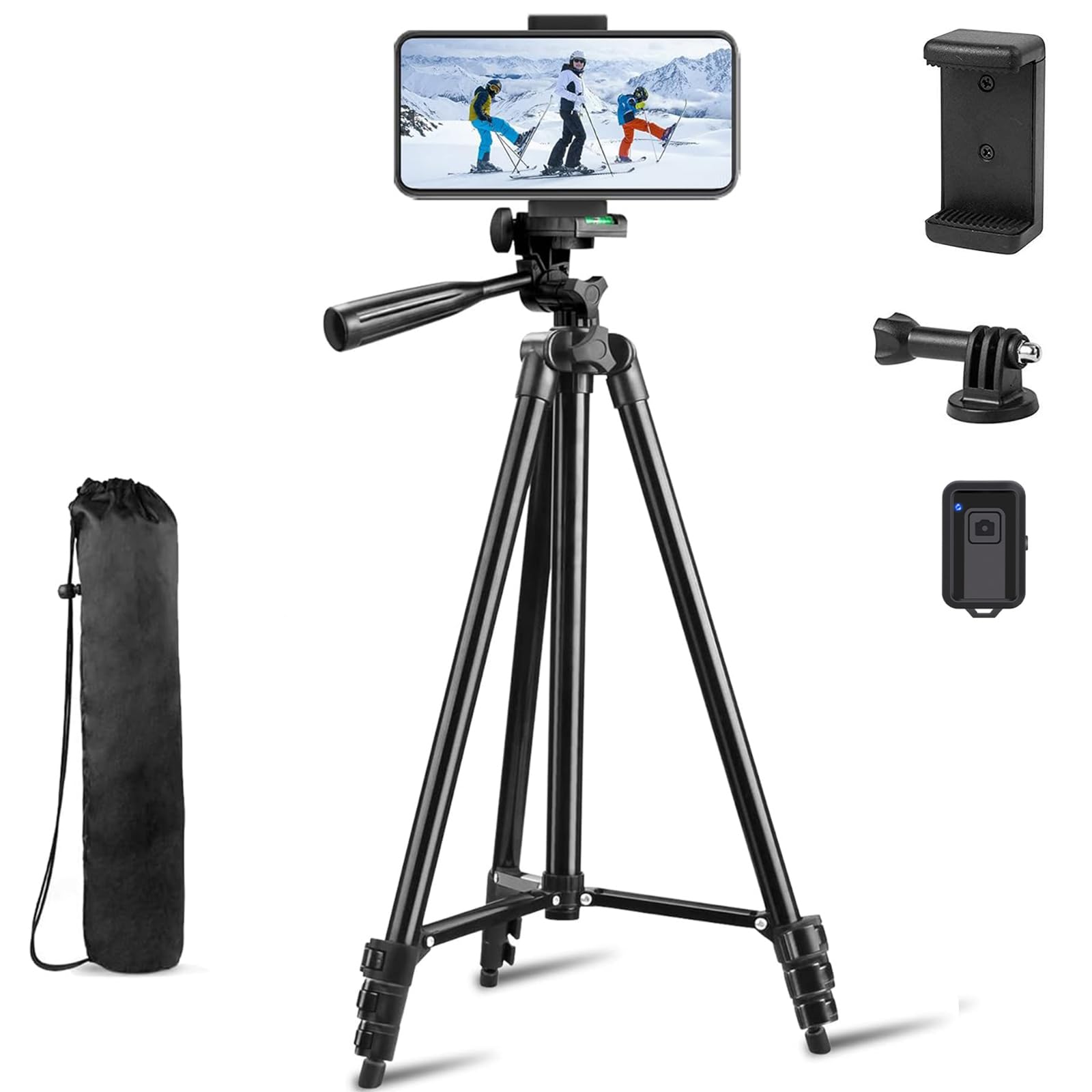 Phone Tripod Stand, IBESTON 42 Inch 106cm Aluminum Lightweight Extendable Tripod with Holder Mount and Bluetooth Wireless Remote Shutter for Camera and for iPhone Samsung and Other Android Smartphones