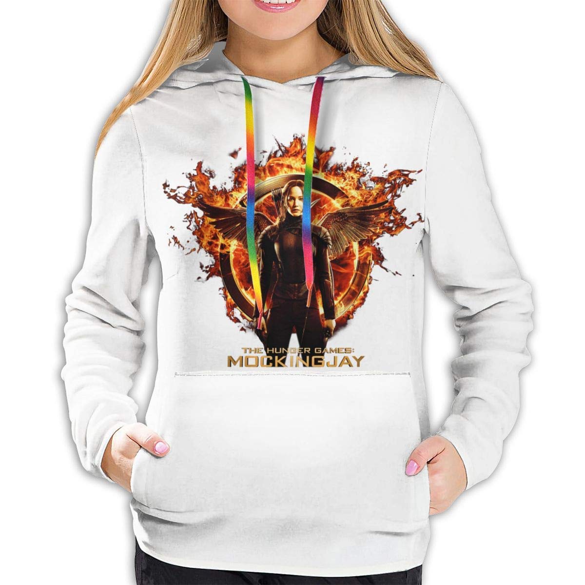 YGYP Girls Casual The Hunger Games Mockingjay Moive Hoodie Sweatshirt with Pocket Black