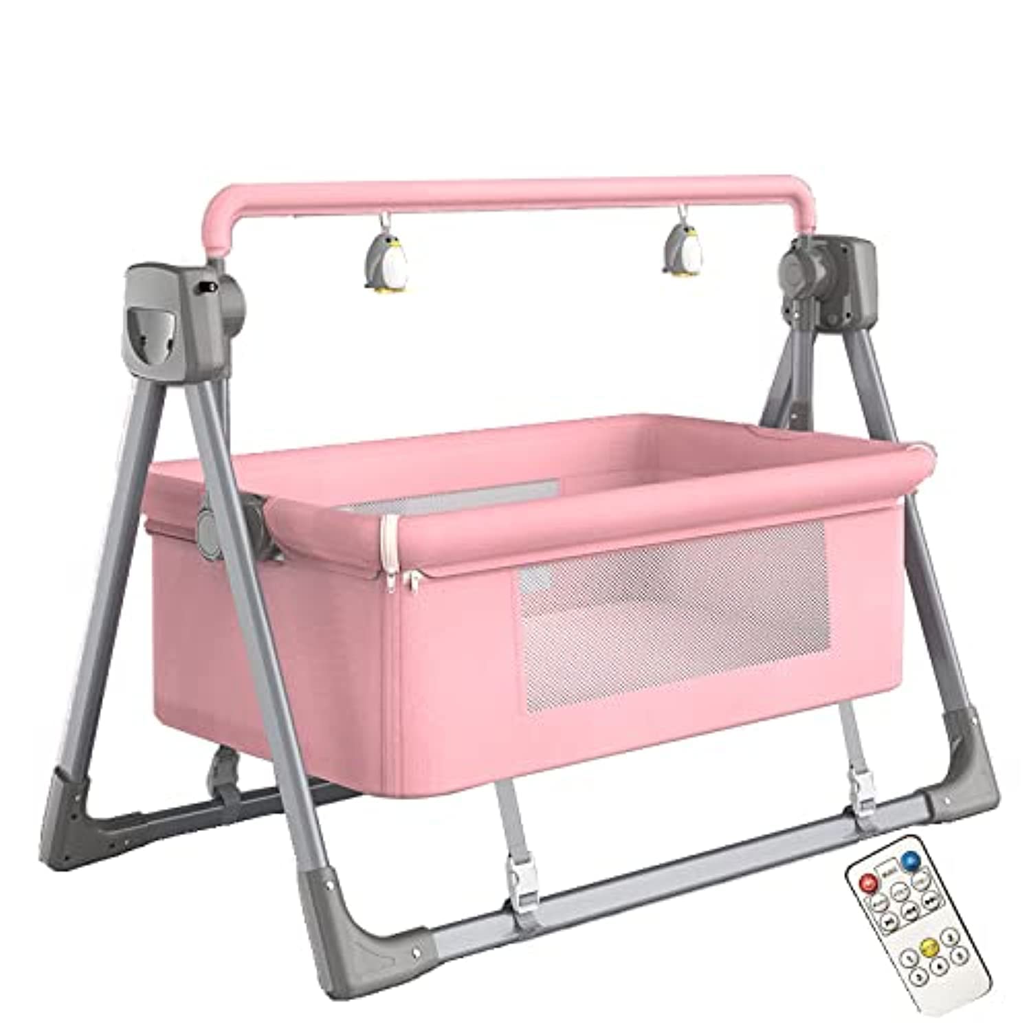 Xizheng Baby Bedside Bassinet with 82cm Sleeping Basket and 5 Swinging Speed