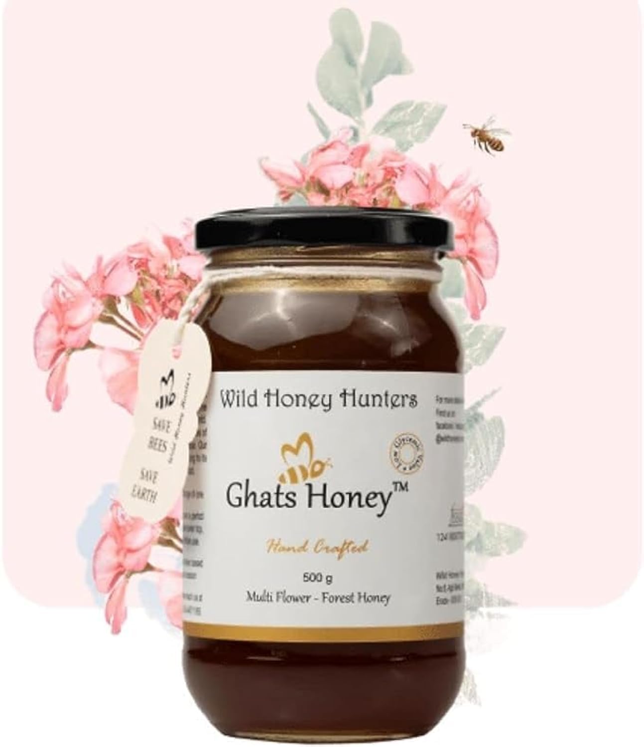 Ghats HoneyMulti floral Forest Honey | Raw Real Forest Wild Honey | Unprocessed | Unfiltered | Unpasteurized | Rich in Anti - Oxidants & Nutrients | Pure Natural Honey 500g