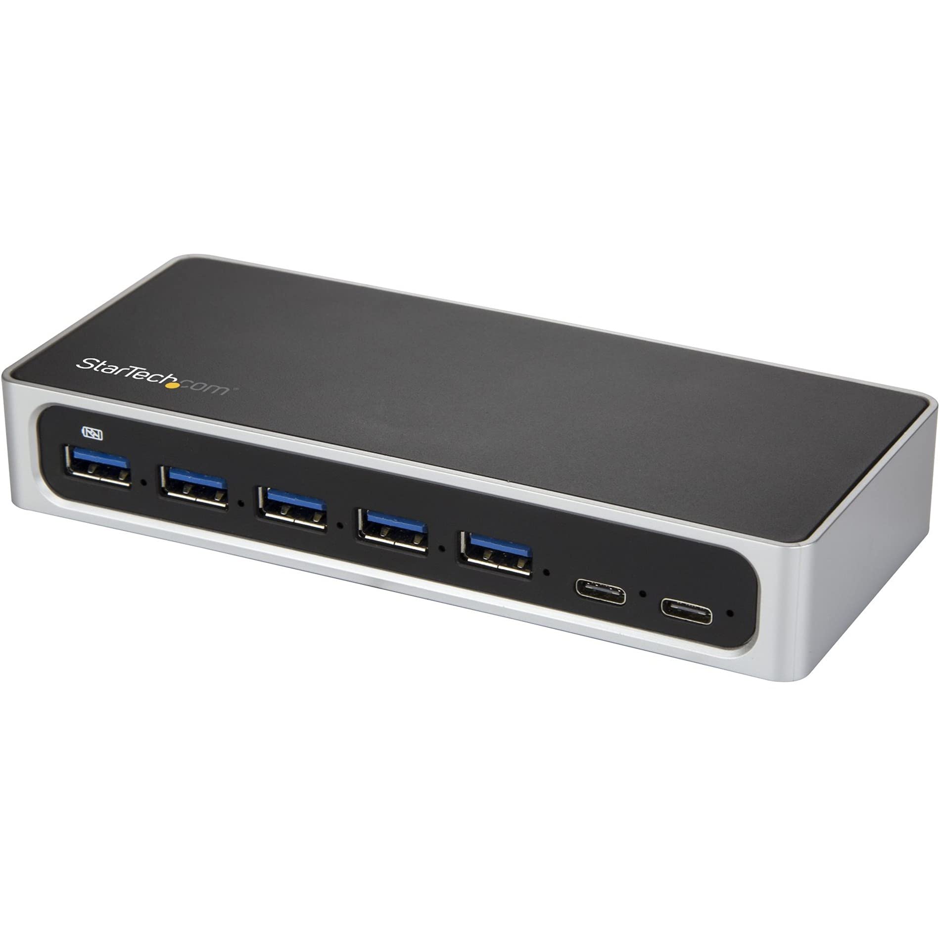 StarTech.com 7 Port USB C Hub with Fast Charge Port - USB-C to 5X USB-A 2X USB-C (USB 3.0 SuperSpeed 5Gbps) - Self Powered USB 3.1 Gen 1 Type-C Hub w/Power Adapter - Desktop/Laptop Hub (HB30C5A2CSC)