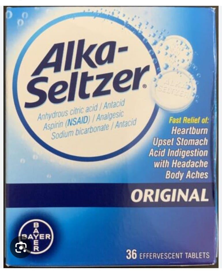 A.lka-S.eltzer Effervescent Tablets Original Flavor, Fast Multi-Symptom Relief from Headache and Body Ache, Dissolvable Effervescent Fizzy Tablets,