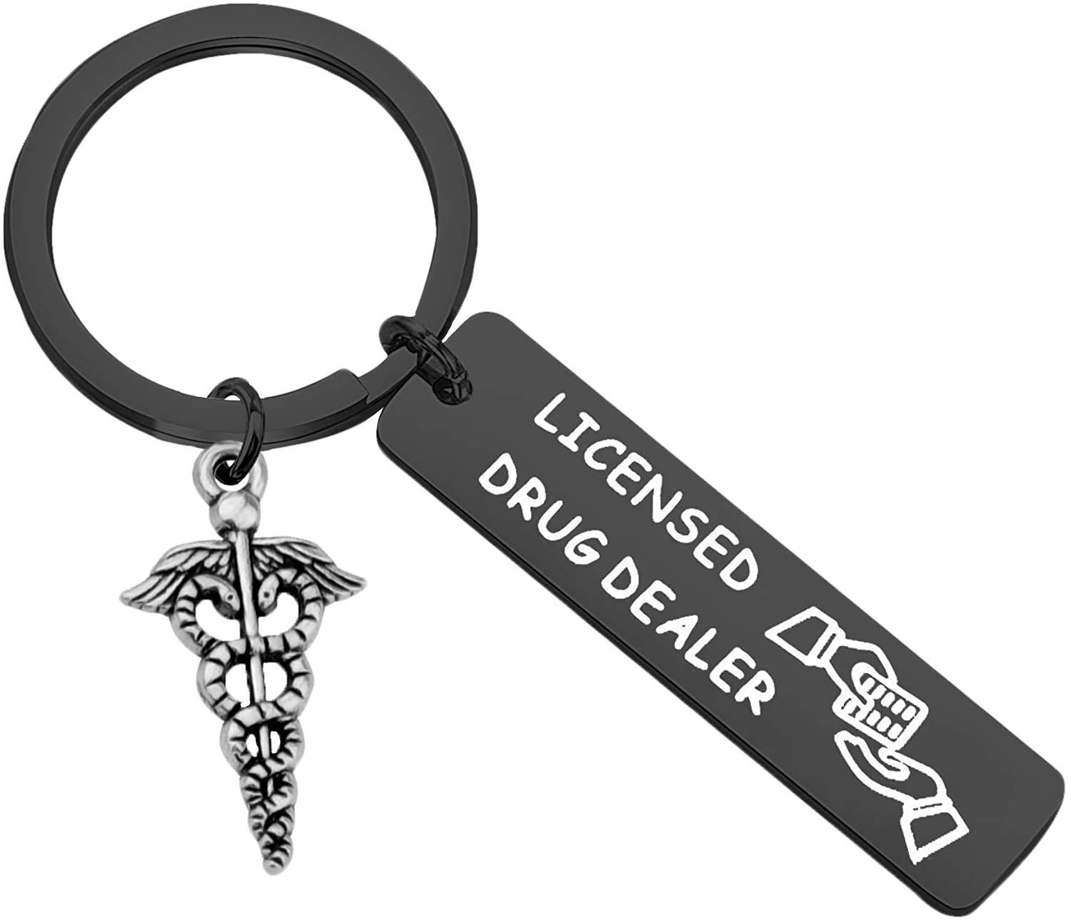 Pharmacist Gift Funny Pharmacy Student Gift Pharmacy Shool Graduation Gift Funny Licensed Drug Dealer Pharmacist Keychain