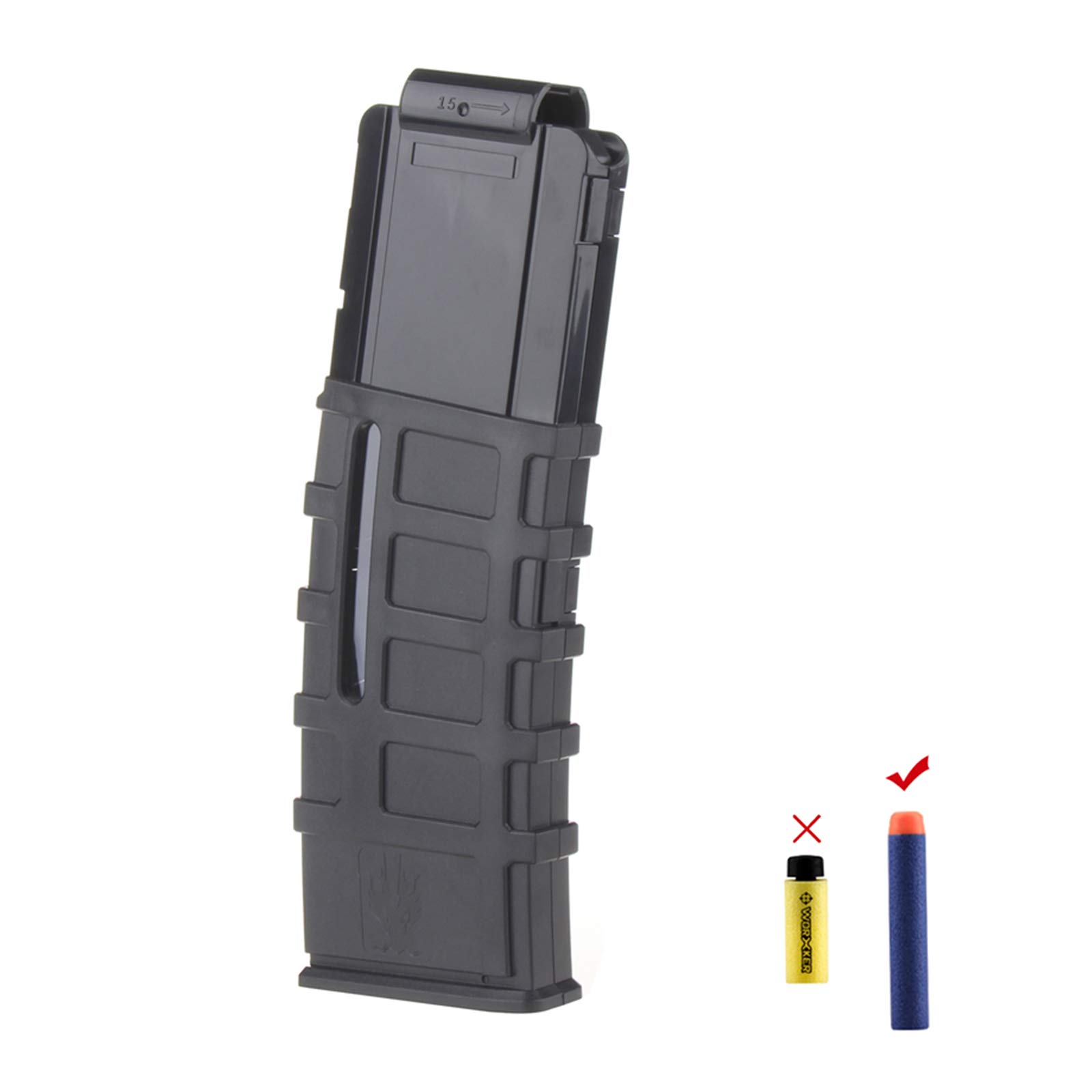 WORKERF10555 15 Darts Bullet Clips Common-use Injection Molding Magazine Clip Tactical for Nerf N-Strike Elite