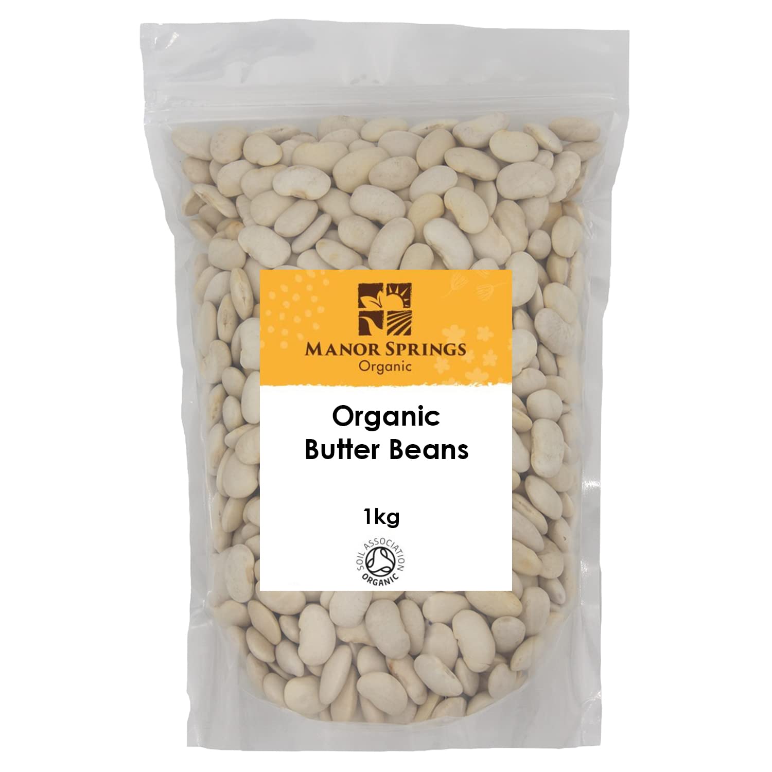 Organic Butter Beans - 1kg - Healthy Nutritious Legume, Rich in Protein and Fibre, Premium Quality, Certified Organic