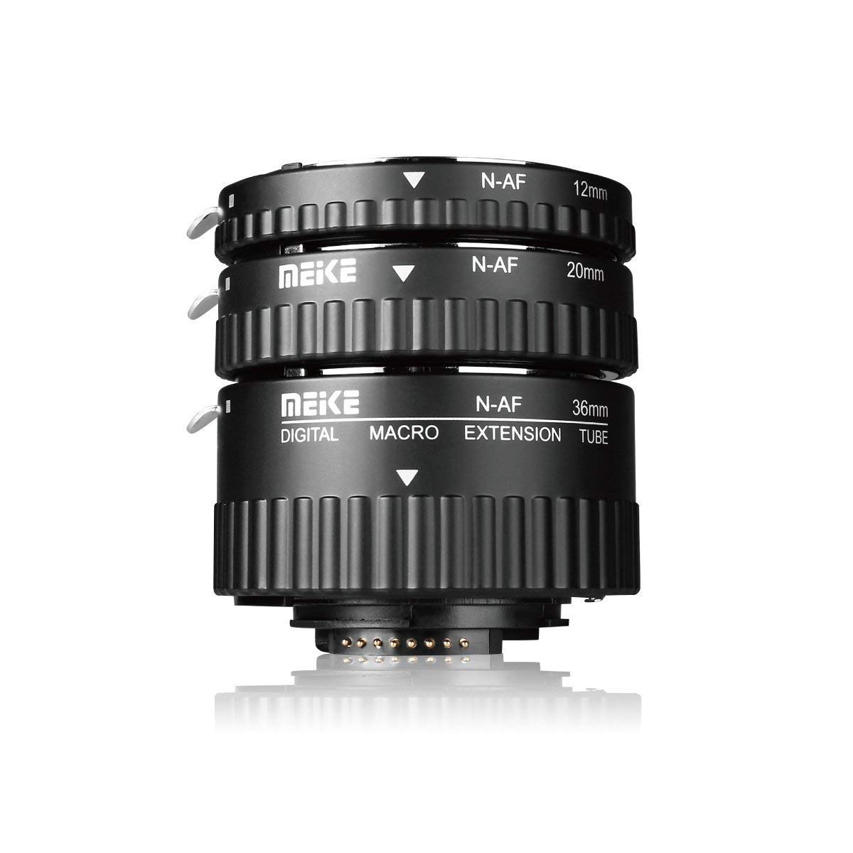 MEIKE MK-N-AF1-B Auto Focus Macro Extension Tube Set for Nikon DSLR Camera 10MM 20MM 36MM D80 D90 D300 D300SD800 D3100 D3200 D3400 D5000 D51000 D5200 D7000 D7100 etc（Metal bayonet Plastic Mount）