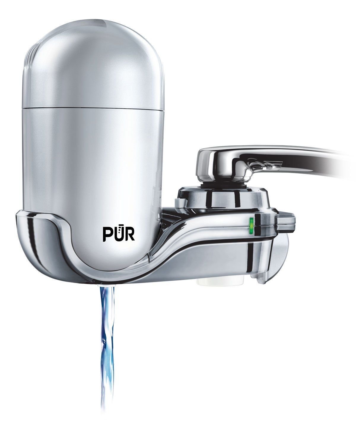 PUR PLUS Faucet Mount Water Filtration System, 3-in-1 Powerful, Natural Mineral Filtration with Lead Reduction, Stainless Steel, PFM450S