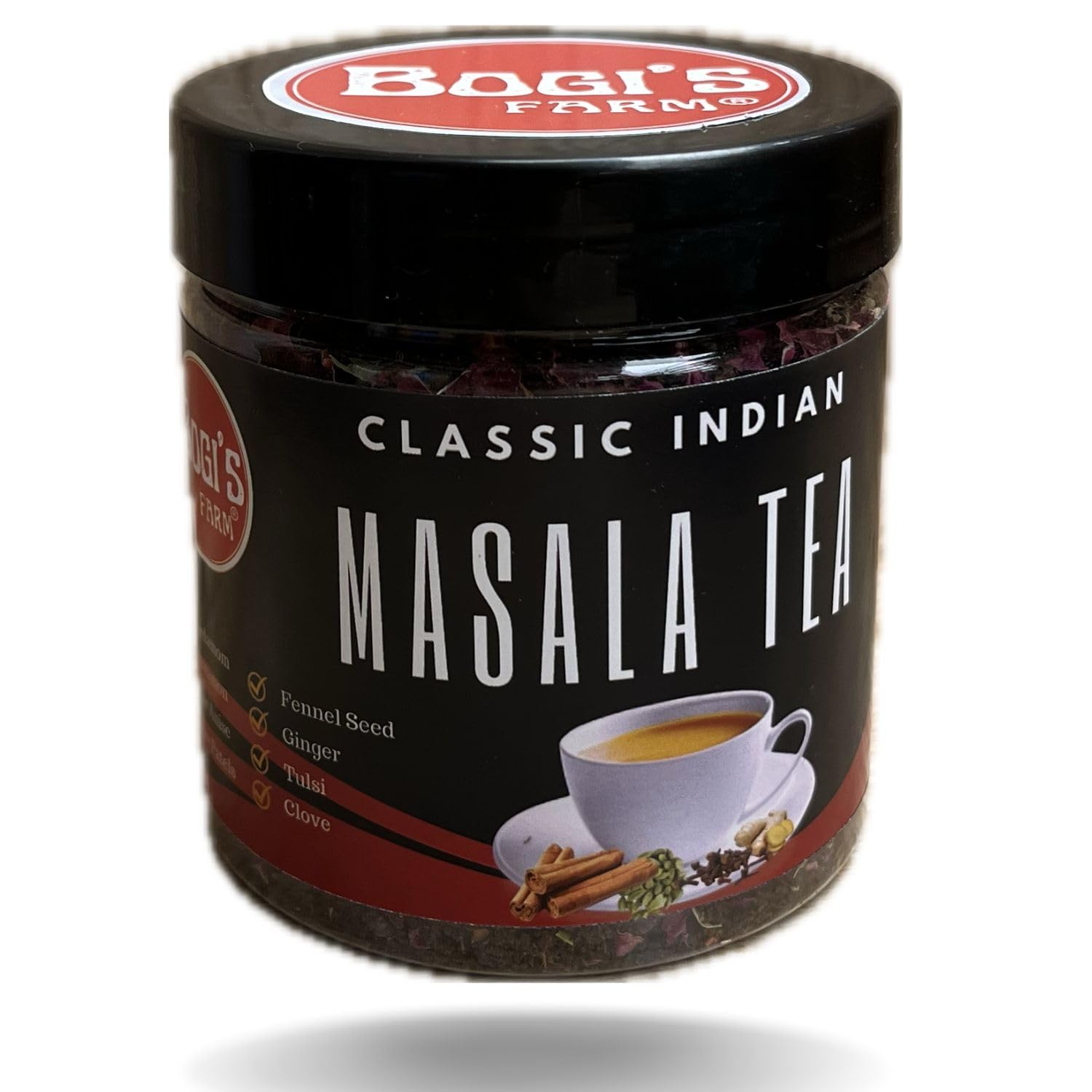 Bogi’s Farm Premium Masala Tea | 100% Natural Spices | Rich in Taste | Premium Masala Tea | Classic Indian Spices | Masala Chai | 150 gm