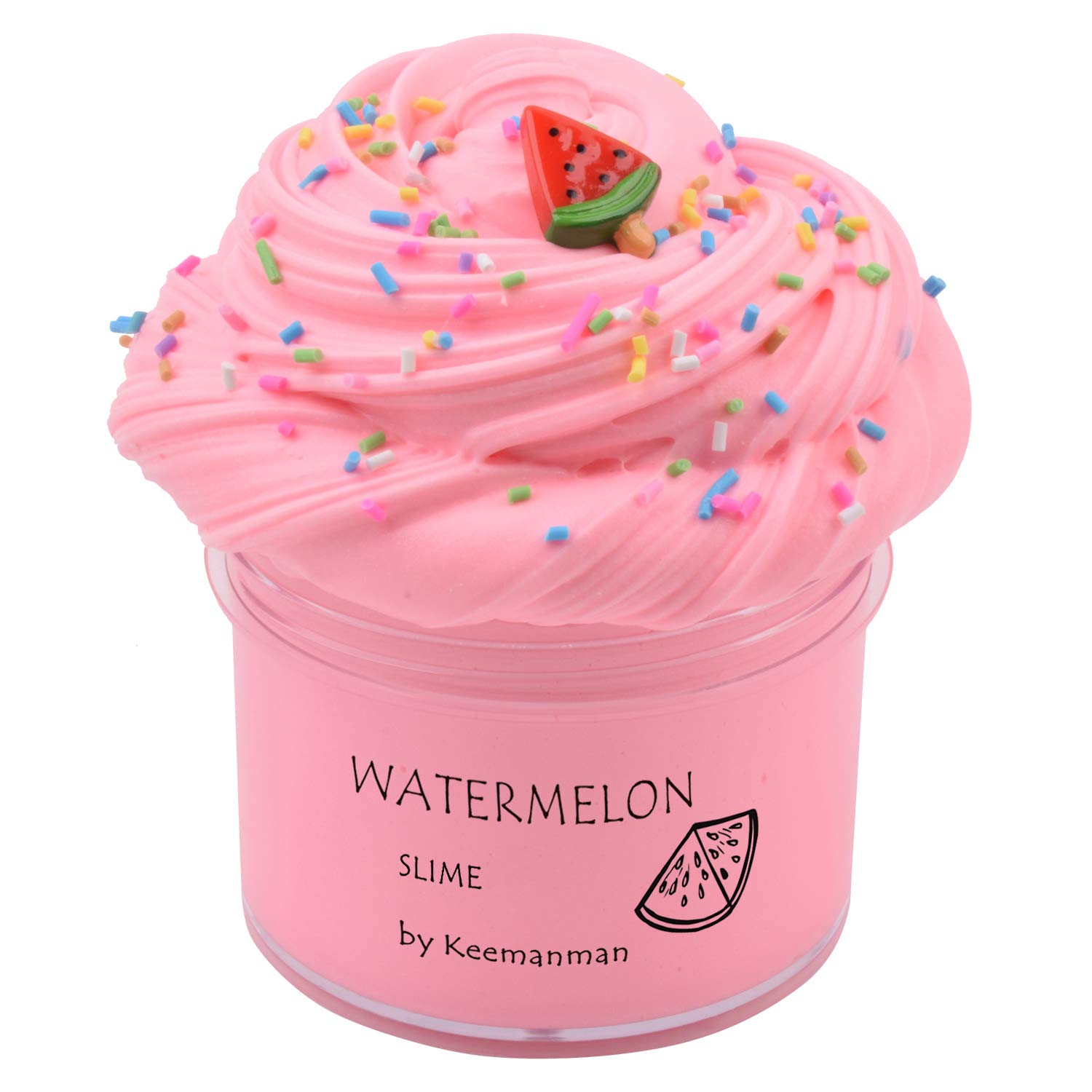 KeemanmanPink Watermelon Butter Slime, DIY Slime Supplies Kit for Girls and Boys, Stress Relief Toy Scented Slime Toy for Kids Education, Party Favor, Gift and Birthday(7oz)