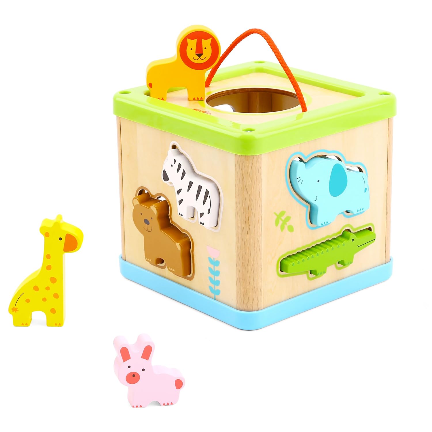 Wooden Animal Shape Sorter - Fun and Educational Toy for Toddlers, Encourages Hand-Eye Coordination and Fine Motor Skills for 2+ Year Old Boys and Girls