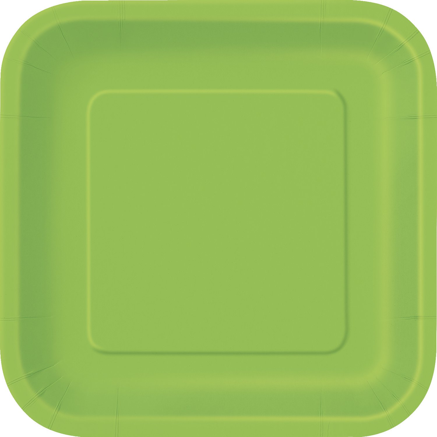 unique party Lime Green 7 Inch Size Squaire Plates, 16 Pieces, Square Plate, 31421